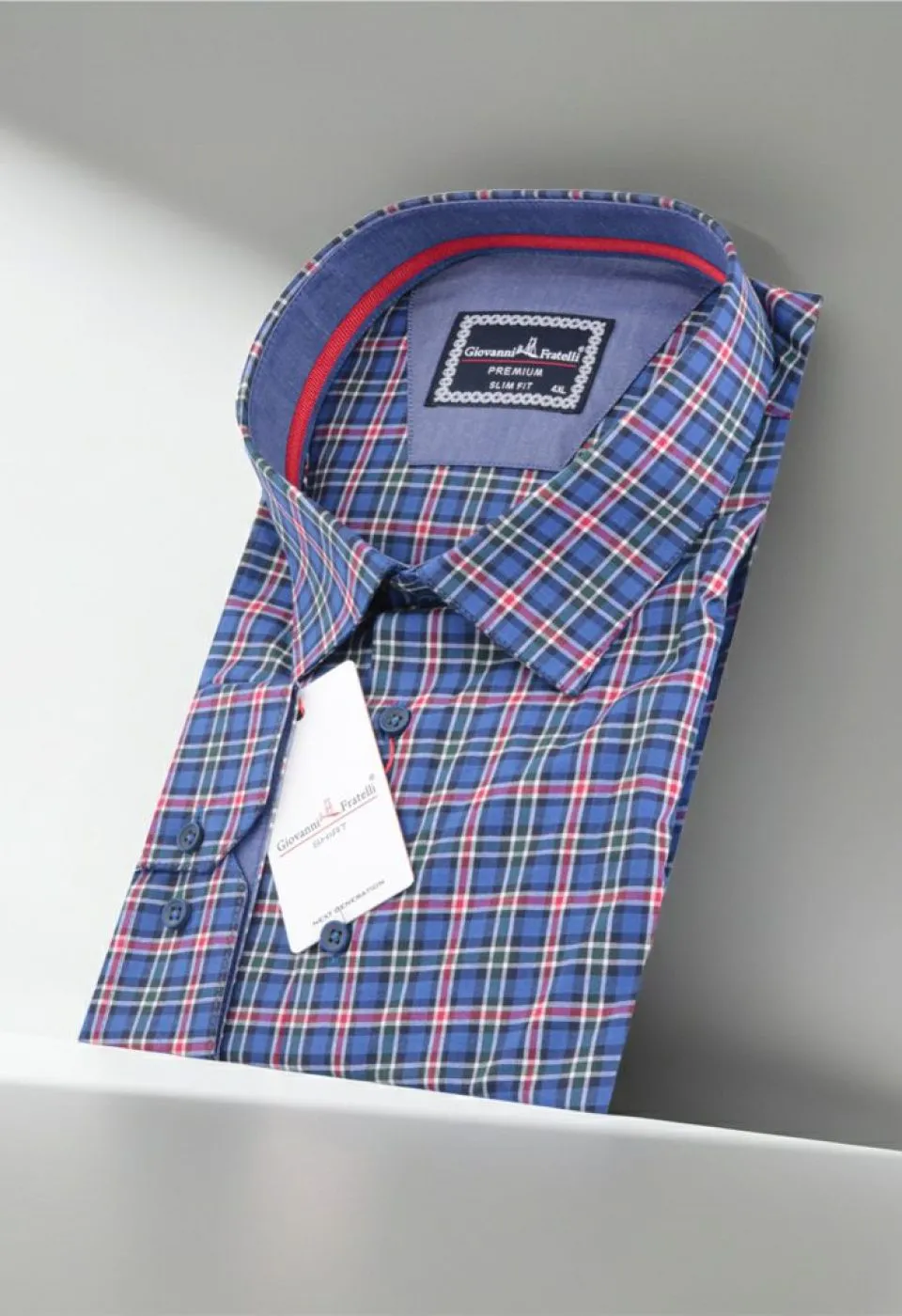 Büyük Beden Slim Fit Uzun Kol Desenli Erkek Gömlek 4GMK325030005