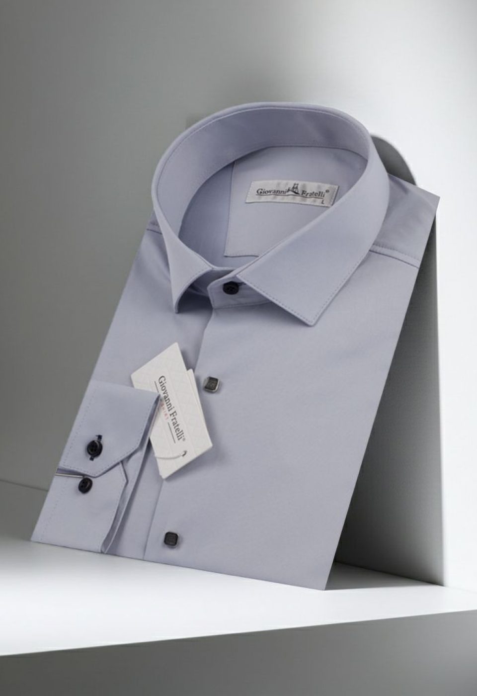 Slim Fit Uzun Kol Düz Renk Saten Erkek Gömlek 3GMK318066008 - Giovanni Fratelli
