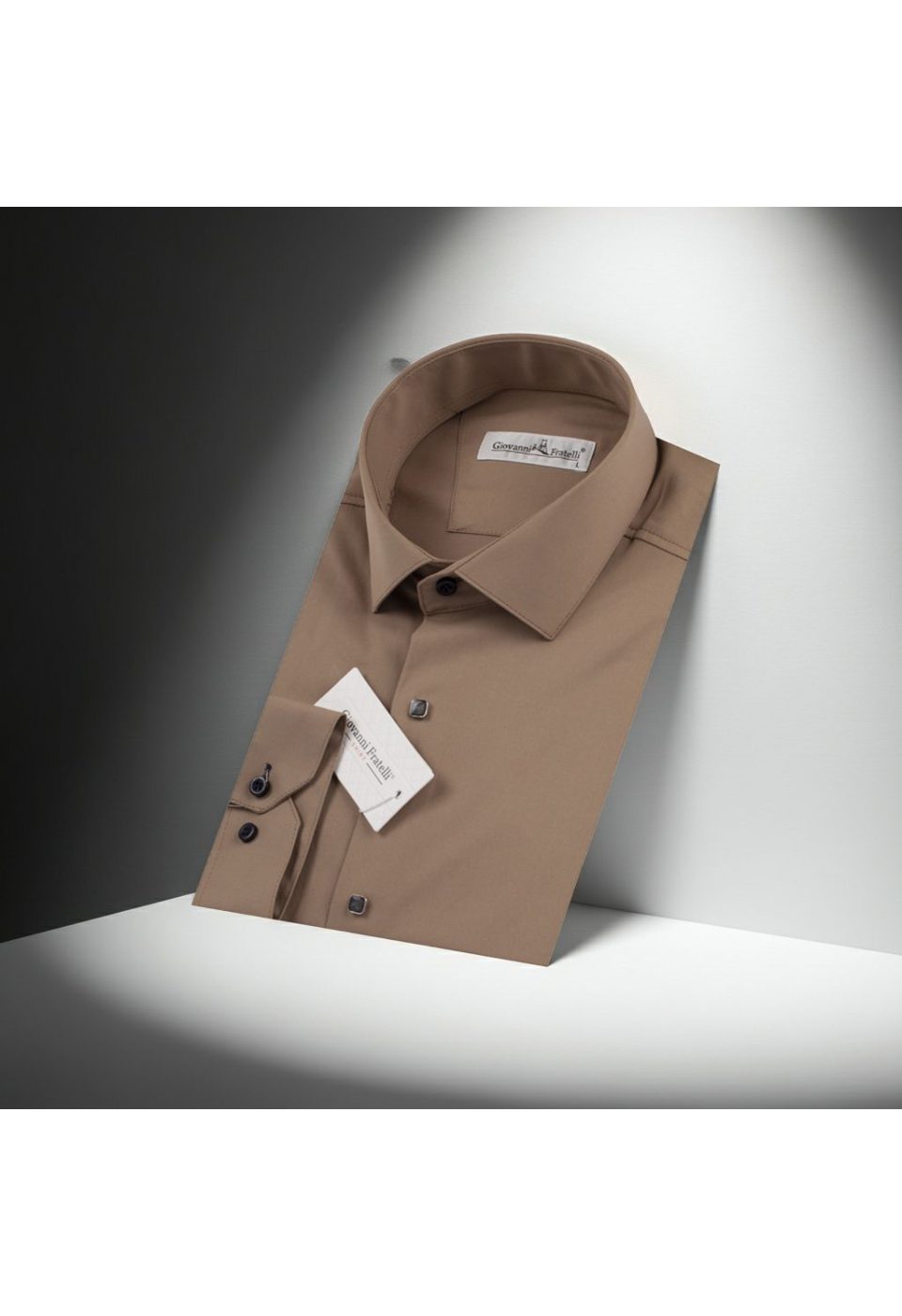 Slim Fit Uzun Kol Düz Renk Saten Erkek Gömlek 3GMK318066010 - Giovanni Fratelli