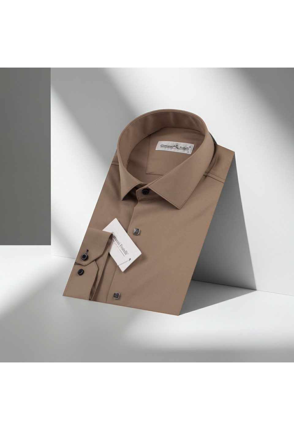 Slim Fit Uzun Kol Düz Renk Saten Erkek Gömlek 3GMK318066010 - Giovanni Fratelli