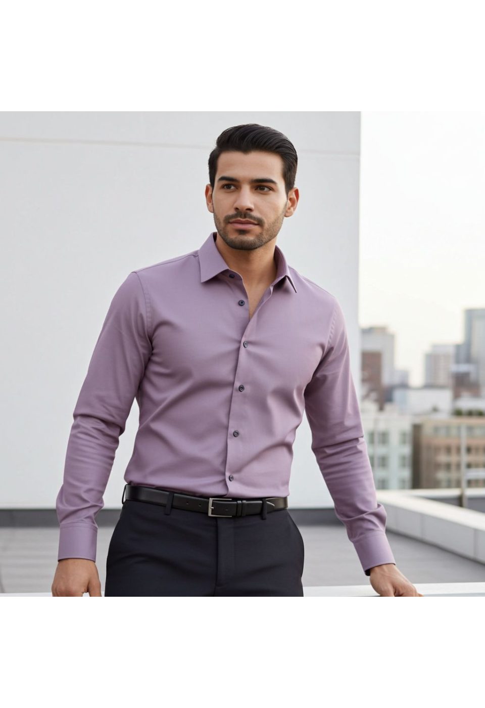 8066 CR SATIN 015 Slim Fit Uzun Kol Düz Renk Saten Erkek Gömlek 3GMK318066015 - Giovanni Fratelli