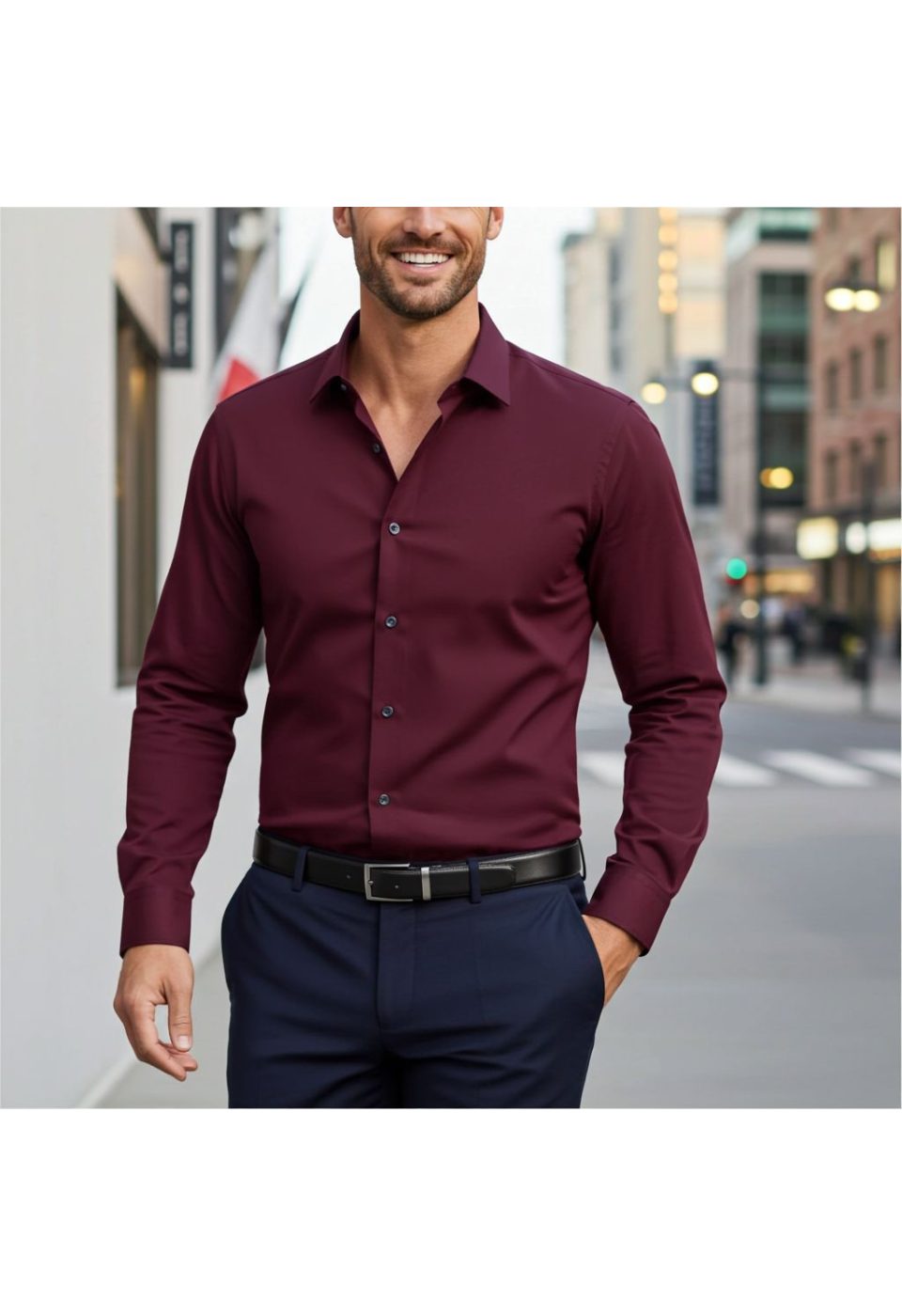 Slim Fit Uzun Kol Düz Renk Saten Erkek Gömlek 3GMK318066020 - Giovanni Fratelli