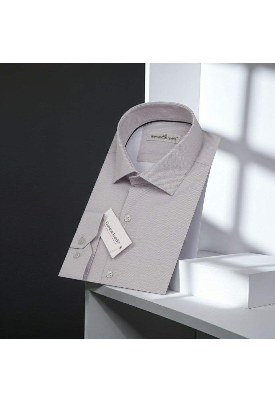 Slim Fit Uzun Kol Desenli Saten Erkek Gömlek 3GMK318080003 - Giovanni Fratelli