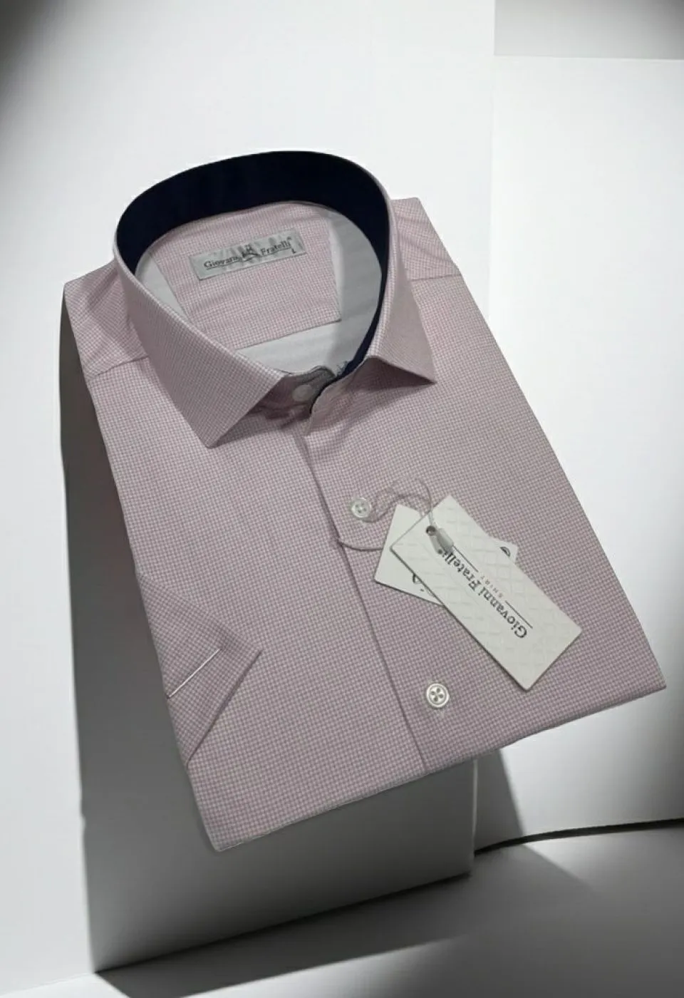 Klasik Kısa Kol Desenli Saten Erkek Gömlek 3GMK318083012
