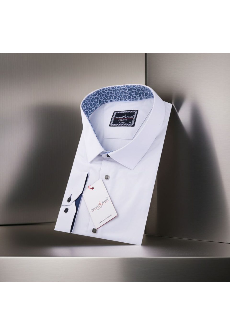 5033 BT CR SATIN 001 Büyük Beden Slim Fit Uzun Kol Düz Renk Saten Erkek Gömlek 4GMK315033001 - Giovanni Fratelli
