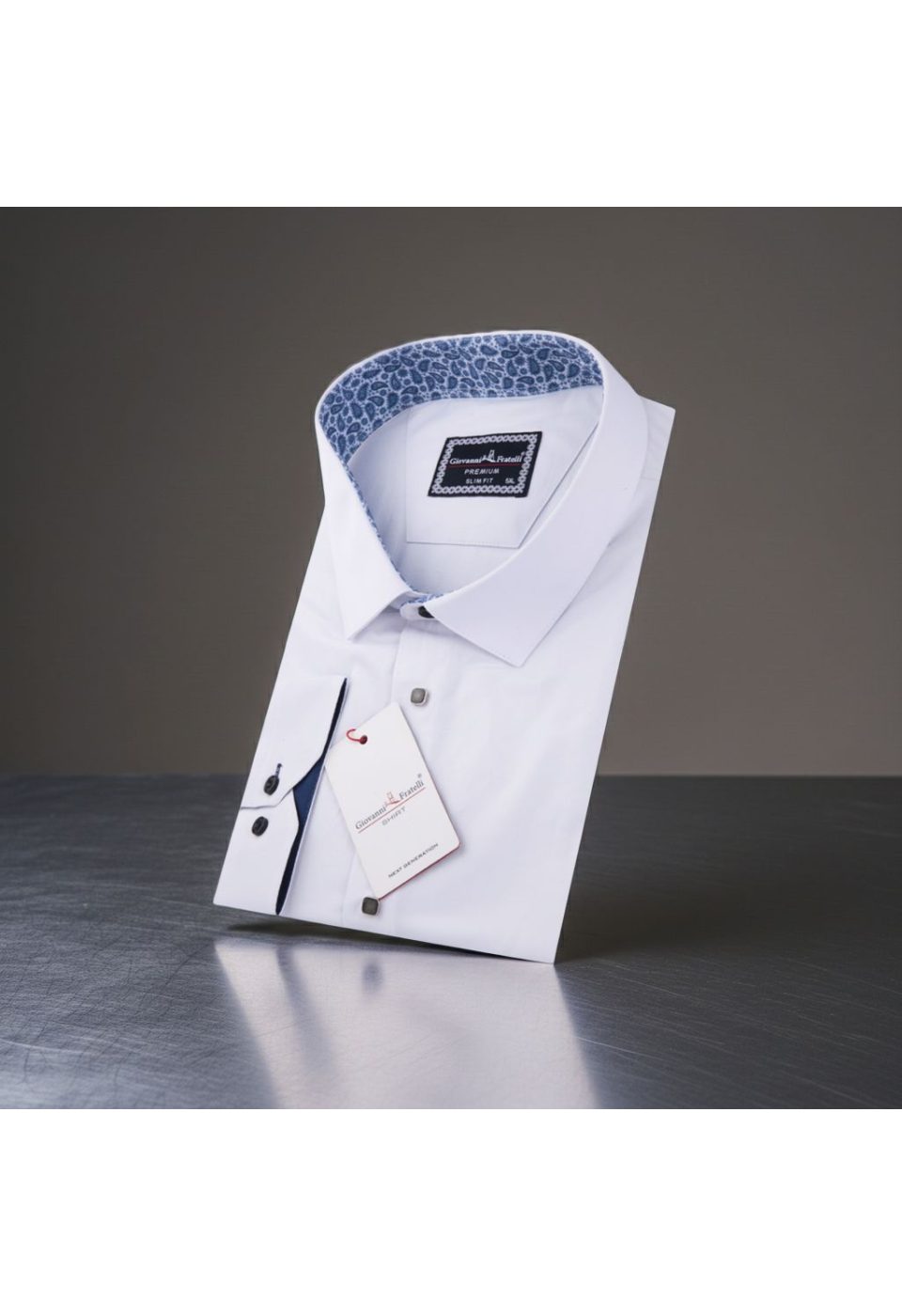5033 BT CR SATIN 001 Büyük Beden Slim Fit Uzun Kol Düz Renk Saten Erkek Gömlek 4GMK315033001 - Giovanni Fratelli