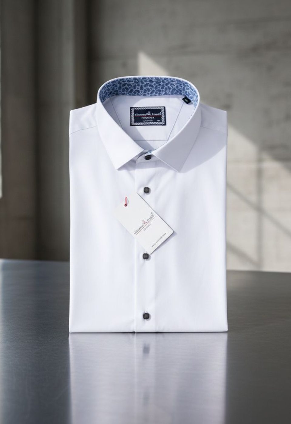 5033 BT CR SATIN 001 Büyük Beden Slim Fit Uzun Kol Düz Renk Saten Erkek Gömlek 4GMK315033001 - Giovanni Fratelli