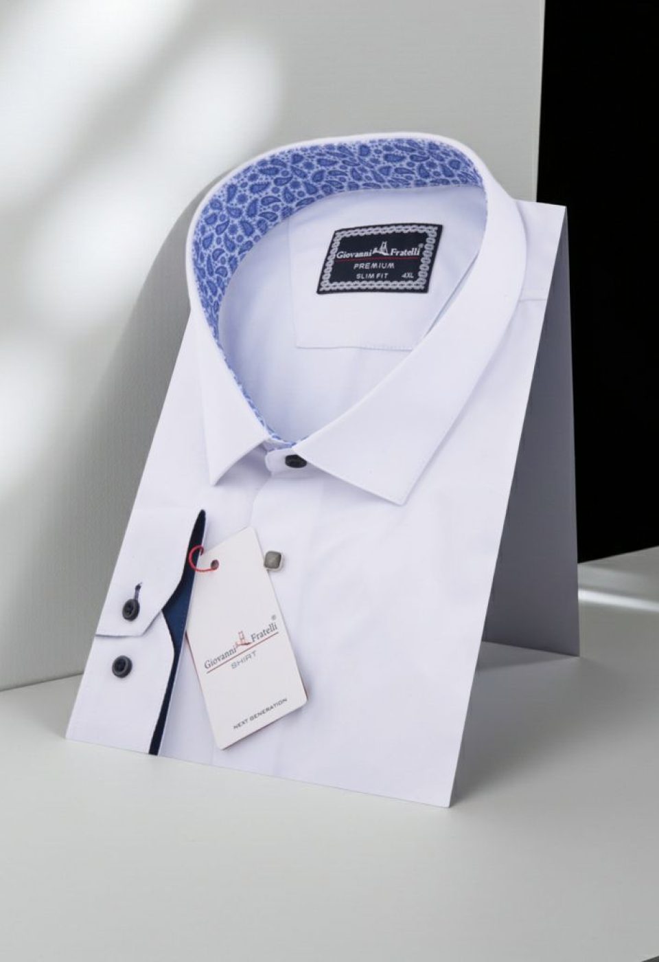 Büyük Beden Slim Fit Uzun Kol Düz Renk Saten Erkek Gömlek 4GMK315033002 - Giovanni Fratelli