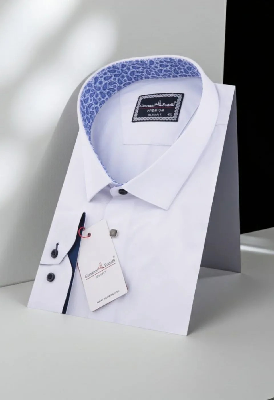 Büyük Beden Slim Fit Uzun Kol Düz Renk Saten Erkek Gömlek 4GMK315033002 - Giovanni Fratelli