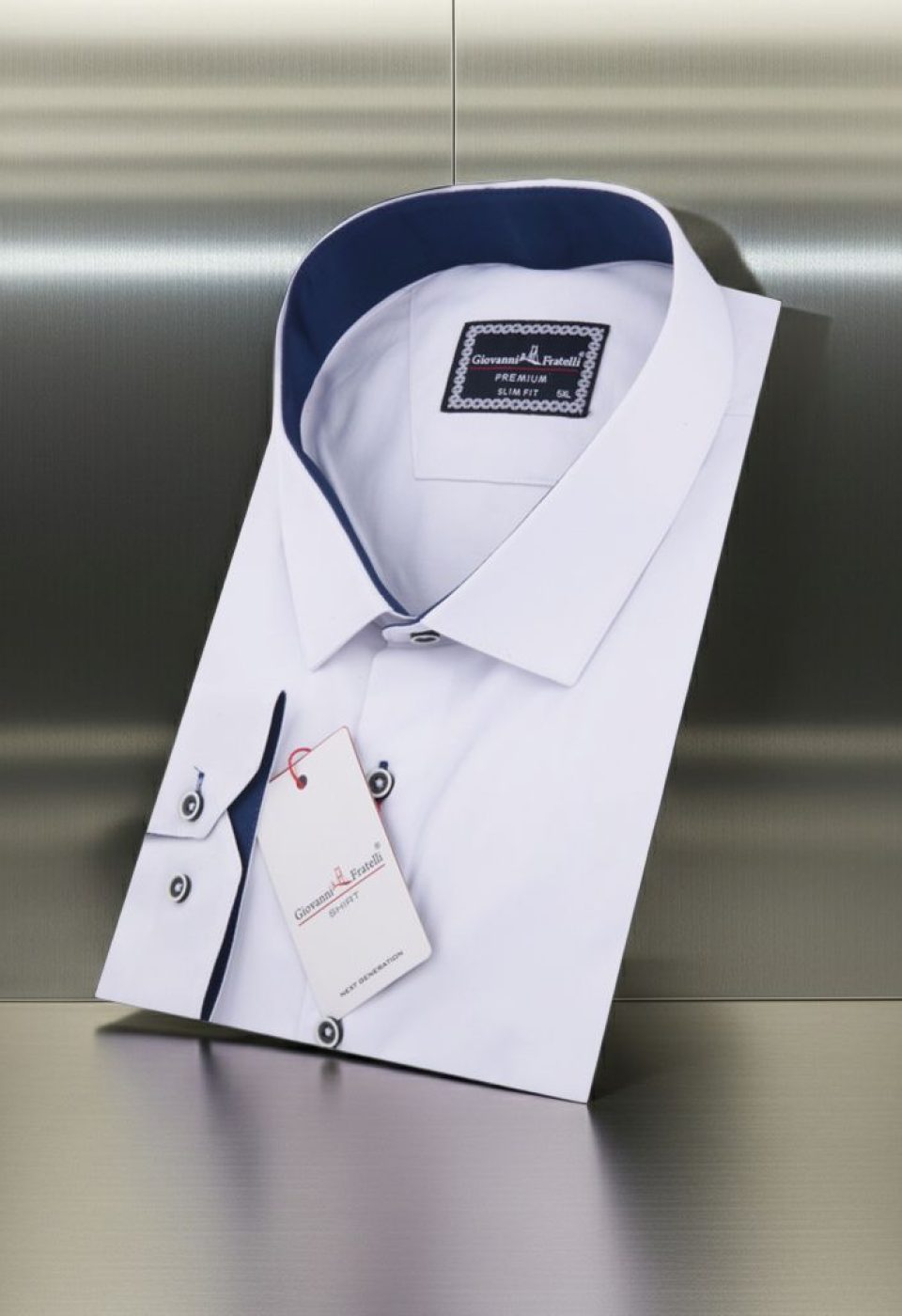 Büyük Beden Slim Fit Uzun Kol Düz Renk Saten Erkek Gömlek 4GMK315034003 - Giovanni Fratelli