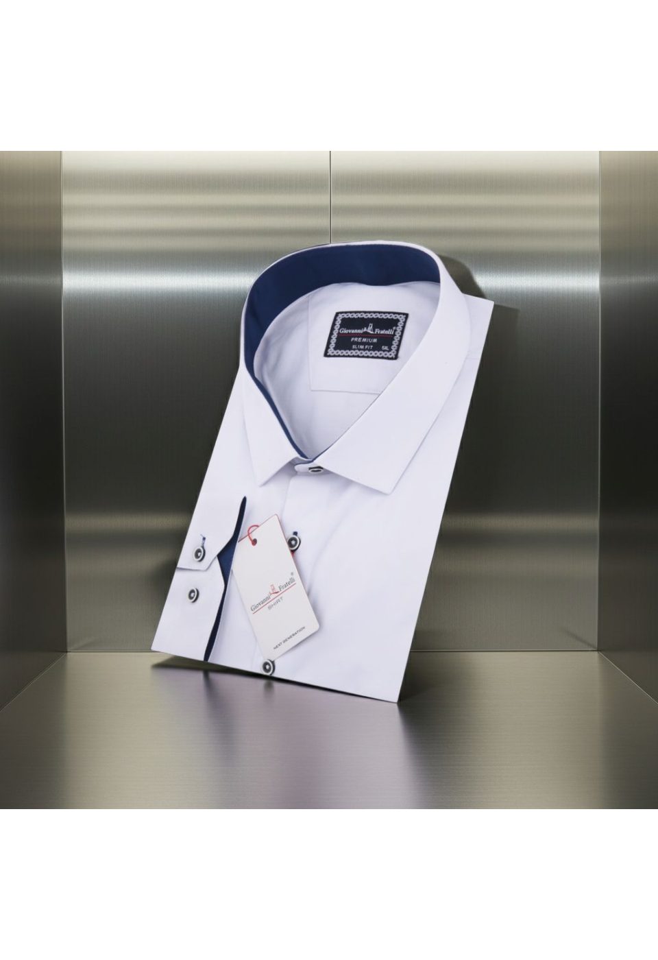 Büyük Beden Slim Fit Uzun Kol Düz Renk Saten Erkek Gömlek 4GMK315034003 - Giovanni Fratelli