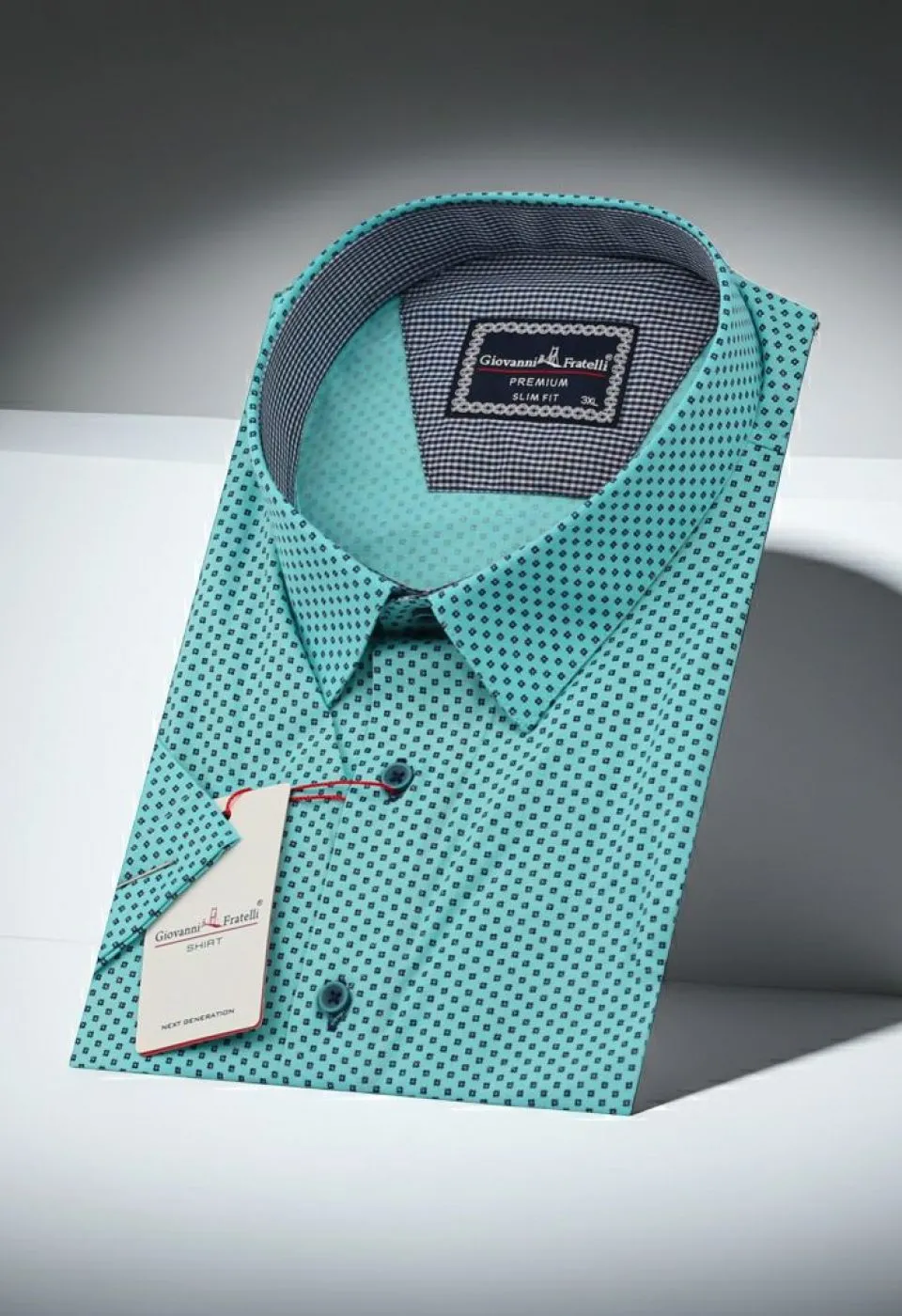 Büyük Beden Slim Fit Kısa Kol Desenli Erkek Gömlek 4GMK315038002