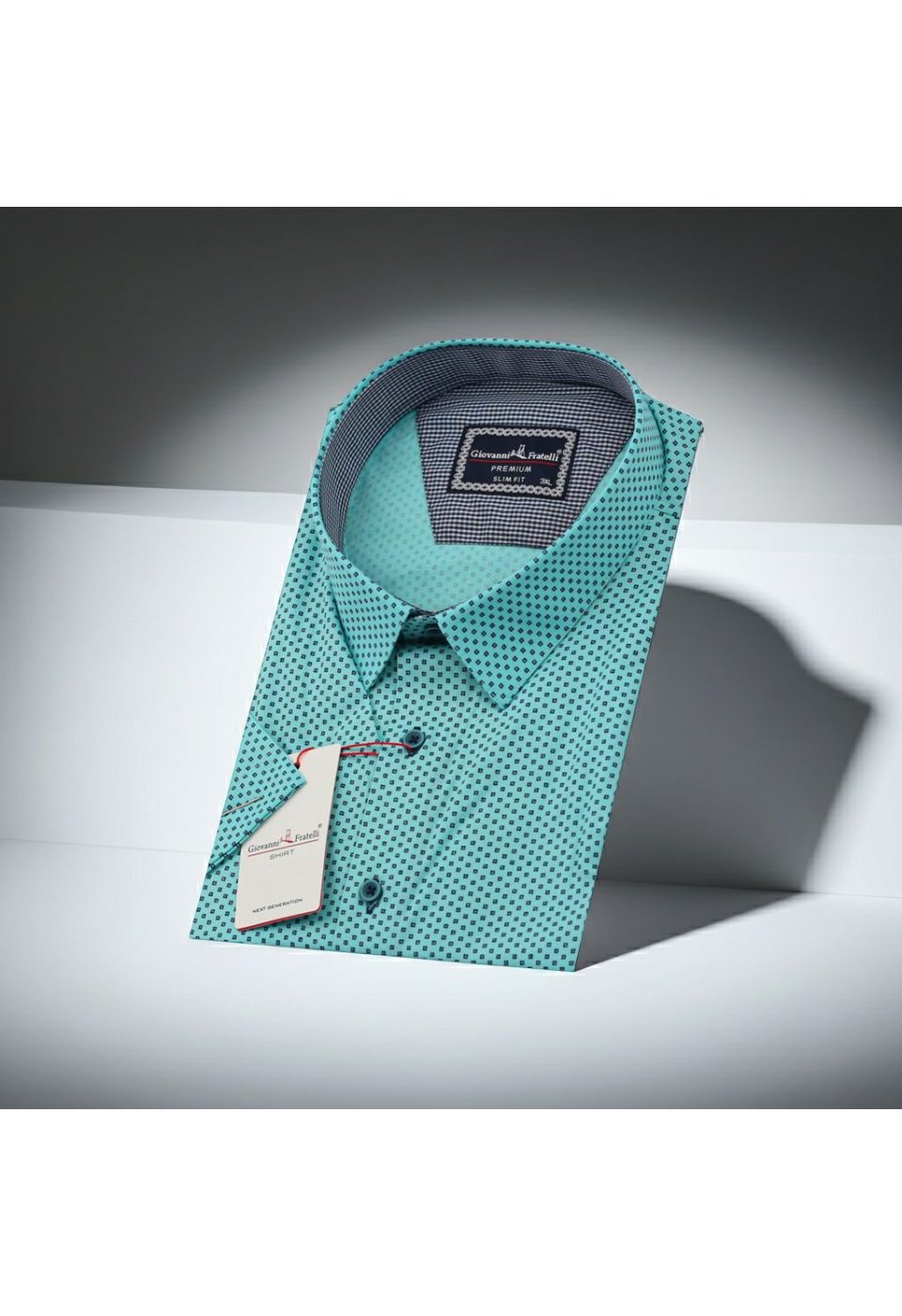 5038 BT CR K 002 Büyük Beden Slim Fit Kısa Kol Desenli Erkek Gömlek 4GMK315038002 - Giovanni Fratelli