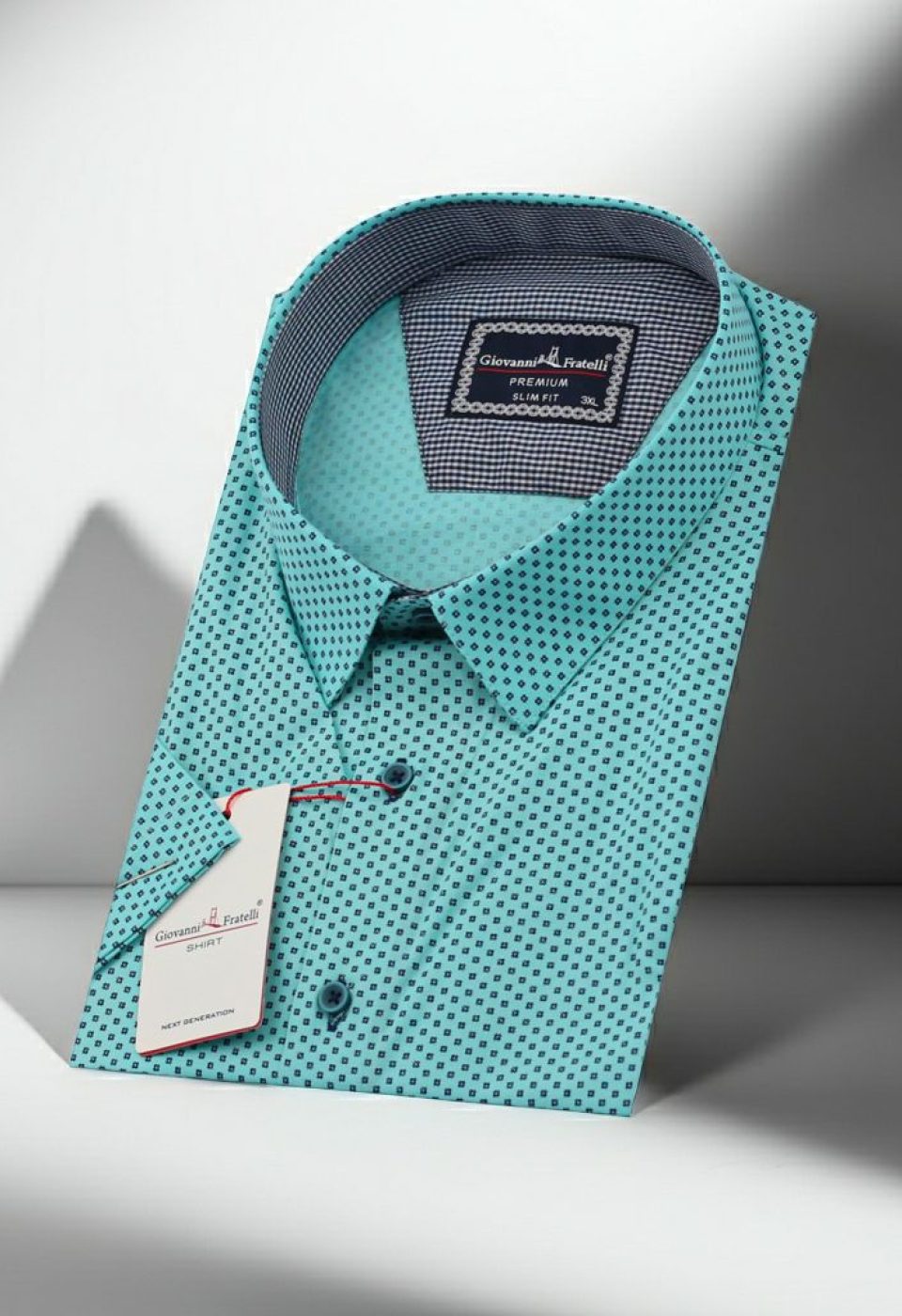 5038 BT CR K 002 Büyük Beden Slim Fit Kısa Kol Desenli Erkek Gömlek 4GMK315038002 - Giovanni Fratelli