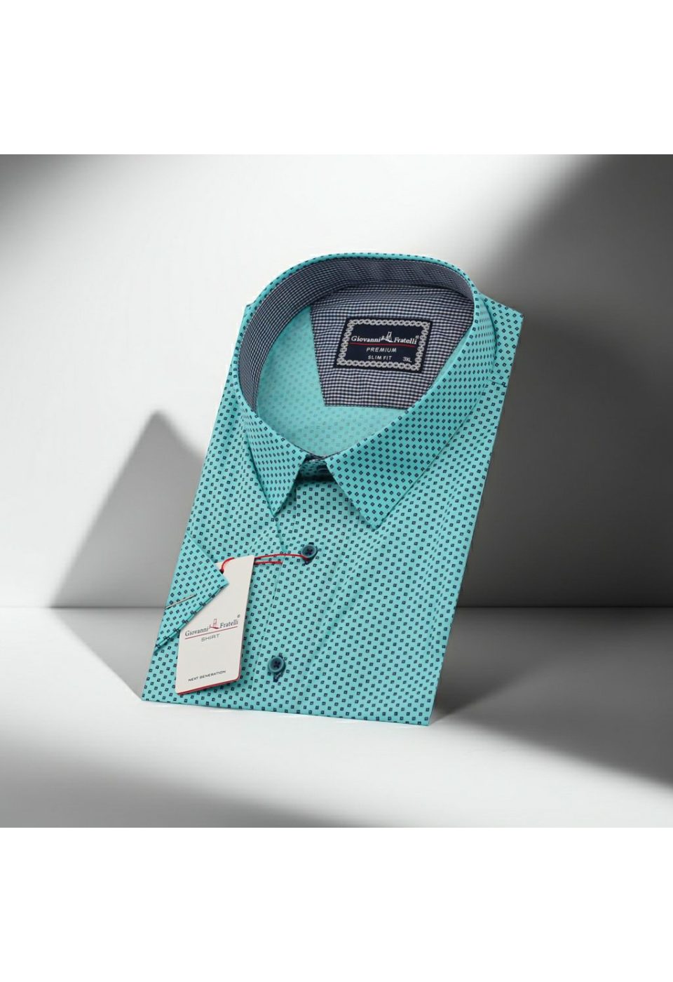5038 BT CR K 002 Büyük Beden Slim Fit Kısa Kol Desenli Erkek Gömlek 4GMK315038002 - Giovanni Fratelli