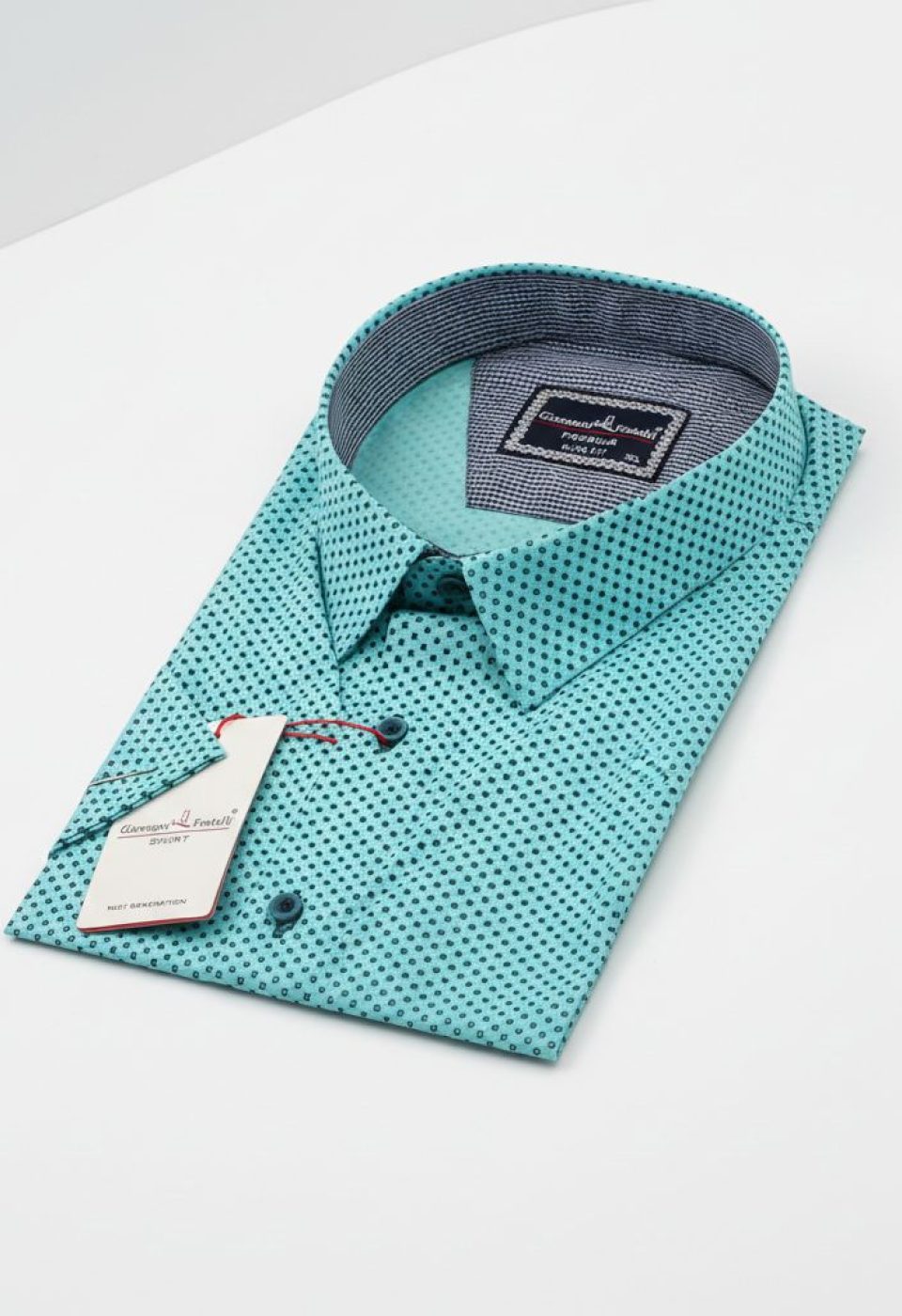 Büyük Beden Slim Fit Kısa Kol Desenli Erkek Gömlek 4GMK315038002