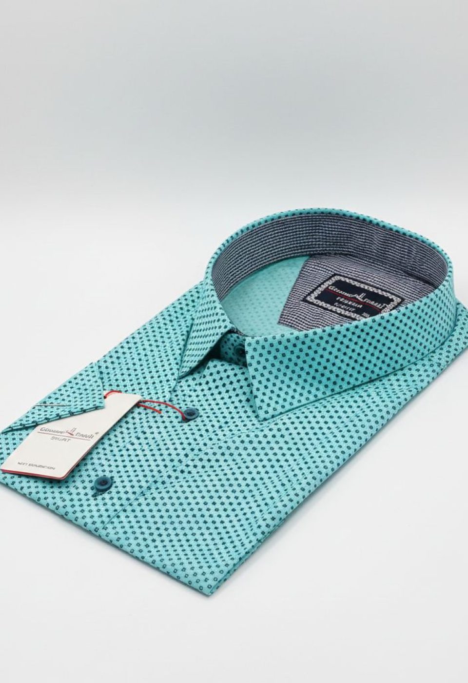 5038 BT CR K 002 Büyük Beden Slim Fit Kısa Kol Desenli Erkek Gömlek 4GMK315038002 - Giovanni Fratelli