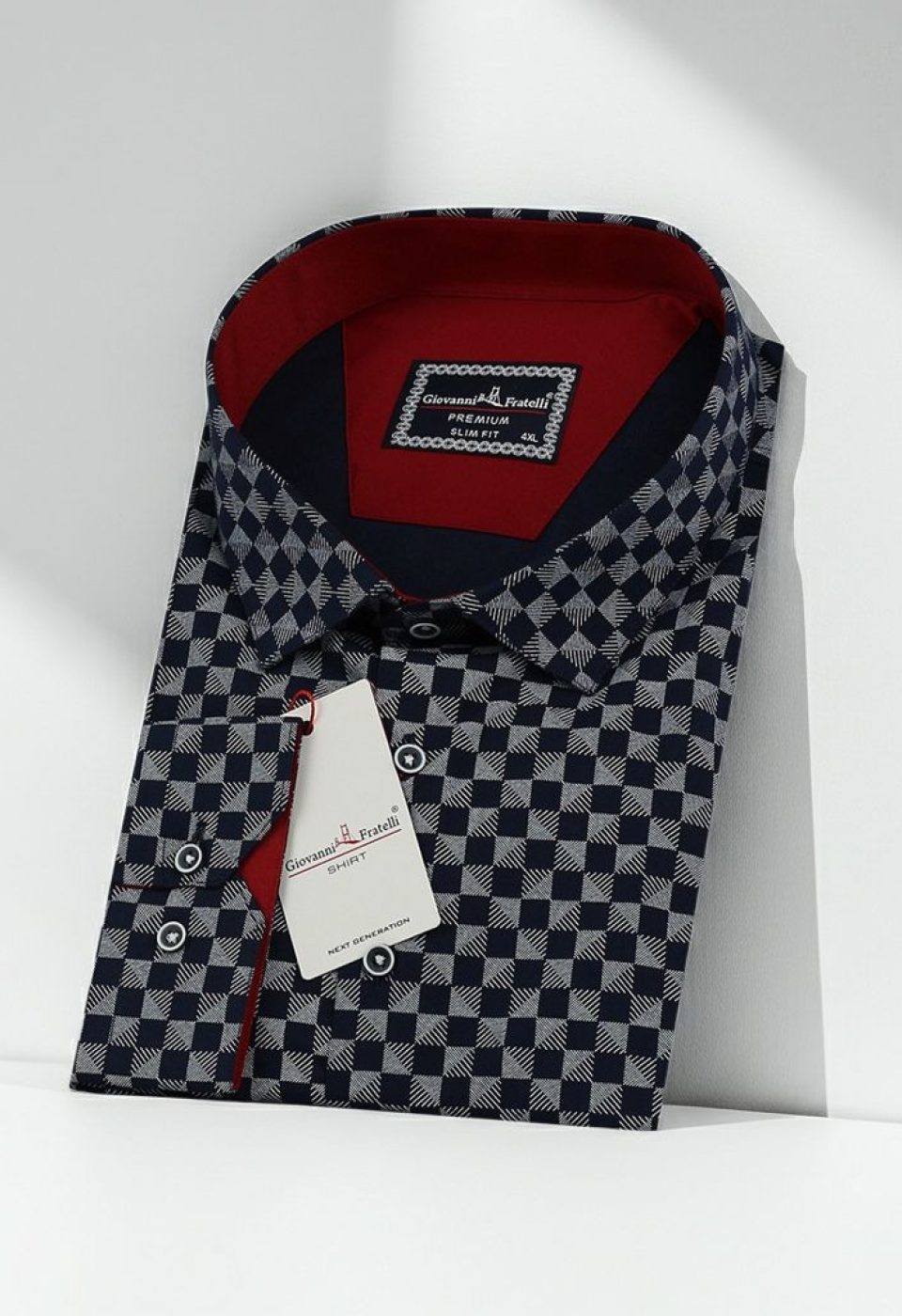 Büyük Beden Slim Fit Uzun Kol Desenli Erkek Gömlek 4GMK315043004