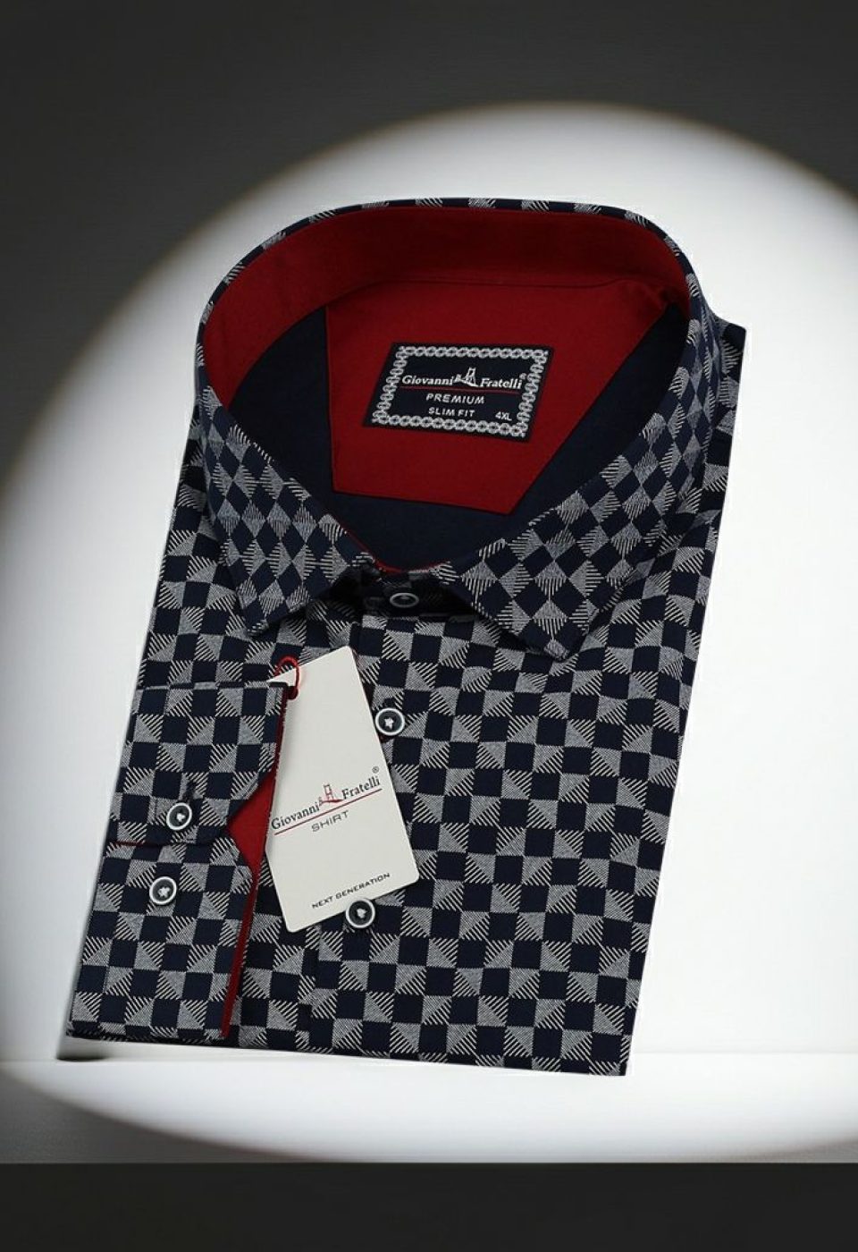 Büyük Beden Slim Fit Uzun Kol Desenli Erkek Gömlek 4GMK315043004 - Giovanni Fratelli