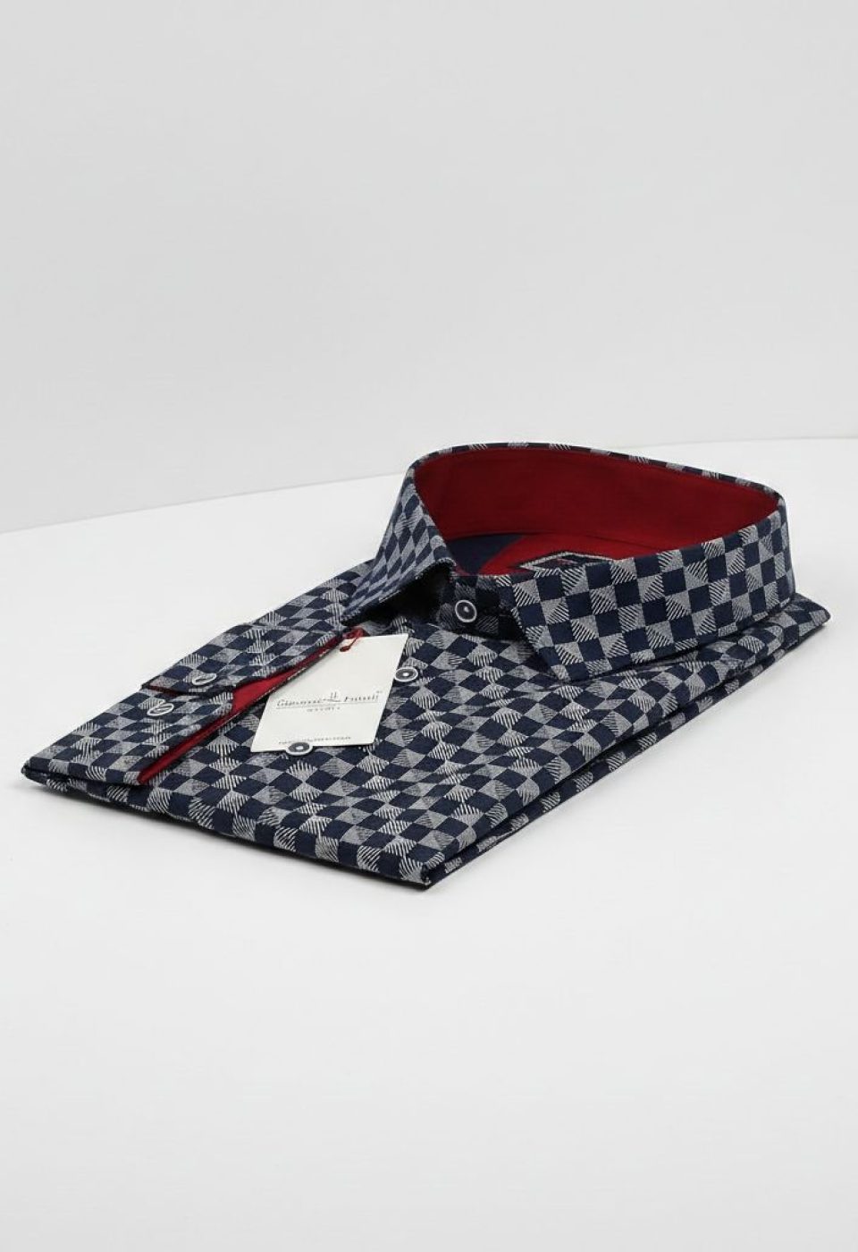 Büyük Beden Slim Fit Uzun Kol Desenli Erkek Gömlek 4GMK315043004