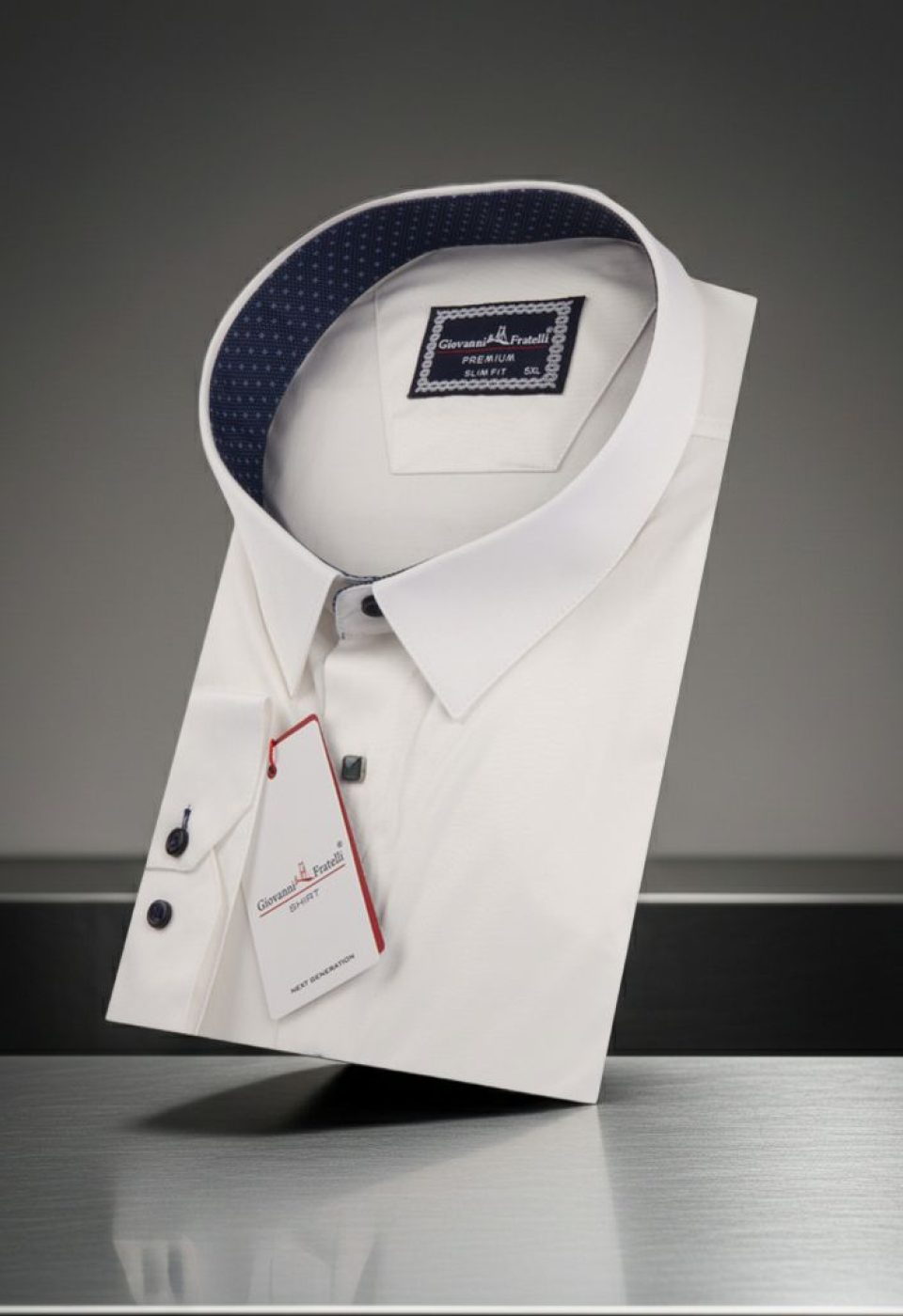 Büyük Beden Slim Fit Uzun Kol Düz Renk Saten Erkek Gömlek 4GMK315047002 - Giovanni Fratelli