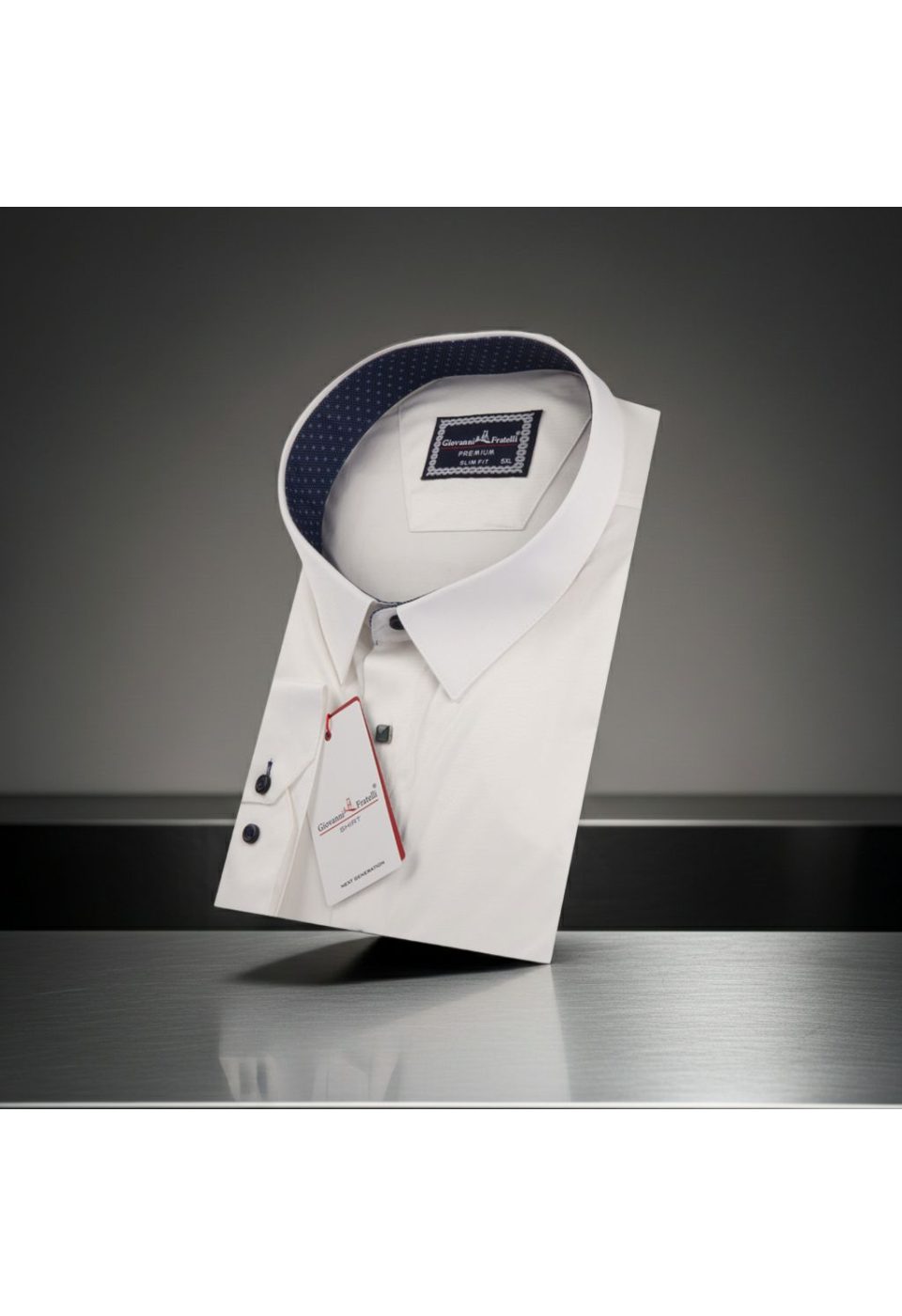 Büyük Beden Slim Fit Uzun Kol Düz Renk Saten Erkek Gömlek 4GMK315047002 - Giovanni Fratelli