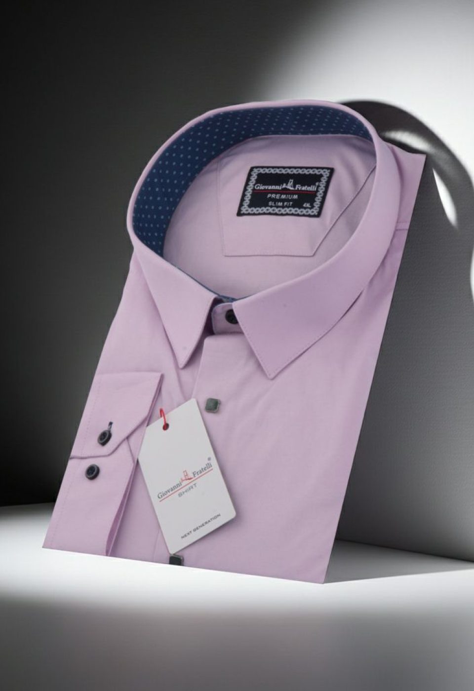 Büyük Beden Slim Fit Uzun Kol Düz Renk Saten Erkek Gömlek 4GMK315047008
