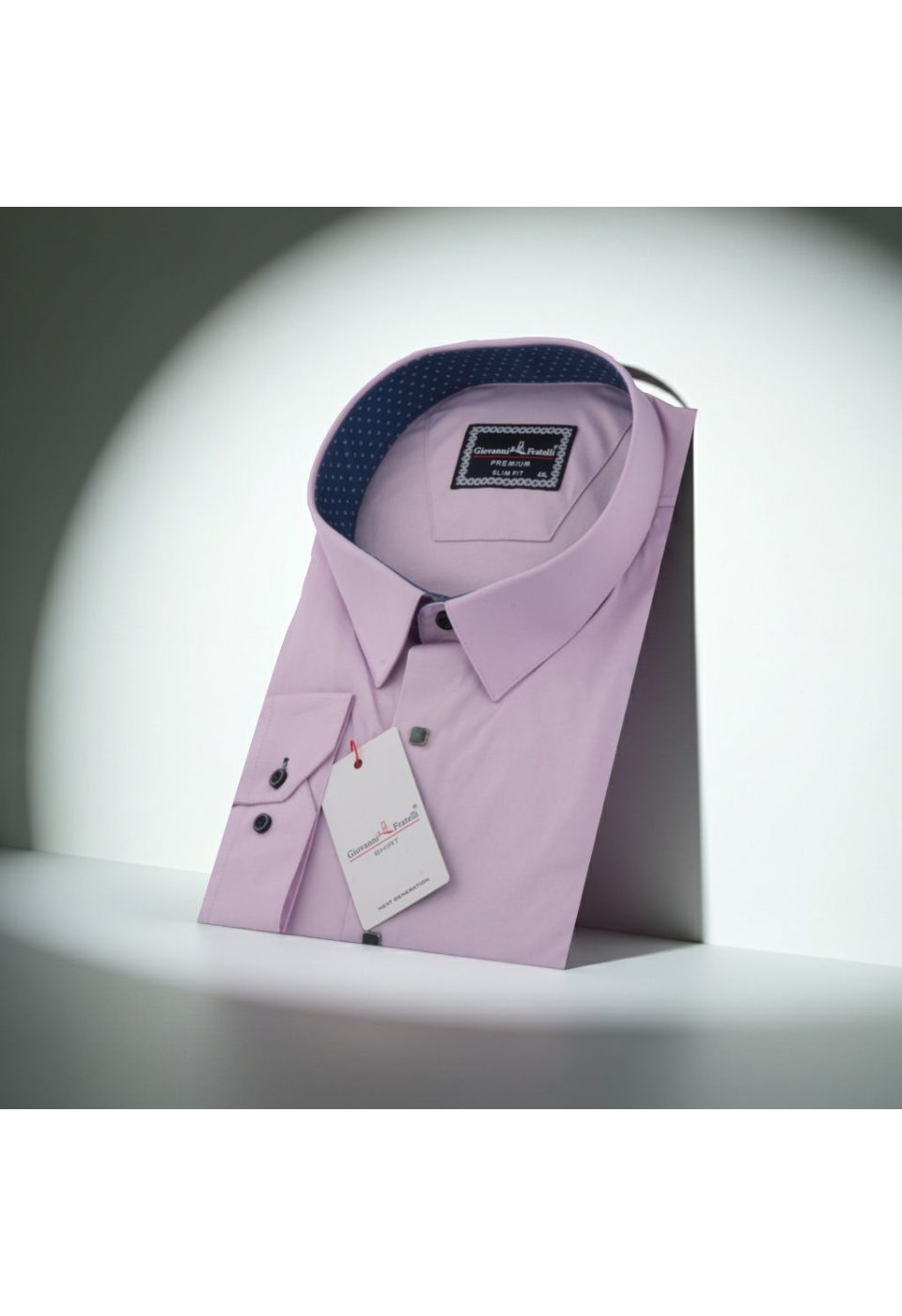 5047 BT CR SATIN 008 Büyük Beden Slim Fit Uzun Kol Düz Renk Saten Erkek Gömlek 4GMK315047008 - Giovanni Fratelli