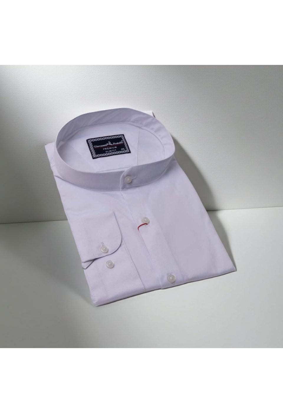 5057 BT CR HK SATIN 001 Büyük Beden Slim Fit Uzun Kol Düz Renk Hakim Yaka Saten Erkek Gömlek 4GMK315057001 - Giovanni Fratelli