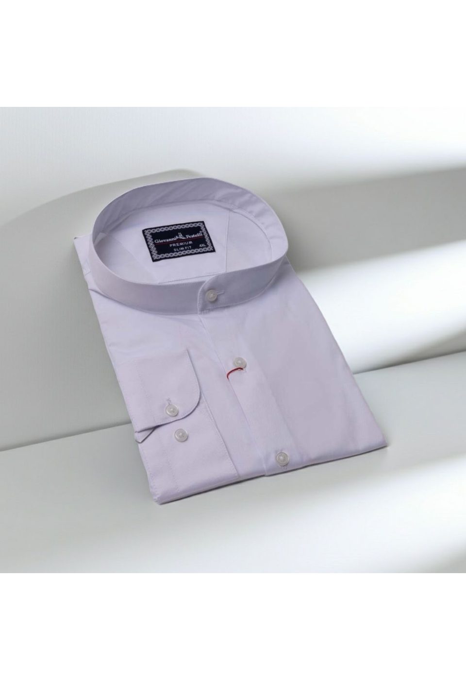 5057 BT CR HK SATIN 001 Büyük Beden Slim Fit Uzun Kol Düz Renk Hakim Yaka Saten Erkek Gömlek 4GMK315057001 - Giovanni Fratelli