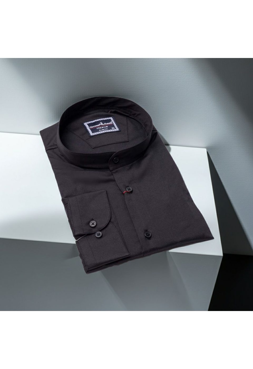 5057 BT CR HK SATIN 003 Büyük Beden Slim Fit Uzun Kol Düz Renk Hakim Yaka Saten Erkek Gömlek 4GMK315057003 - Giovanni Fratelli