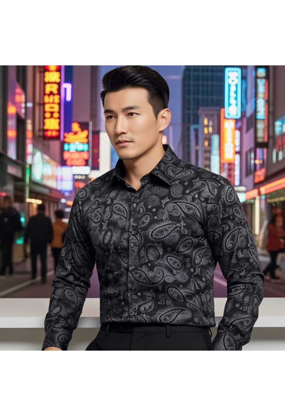 Büyük Beden Slim Fit Uzun Kol Desenli Erkek Gömlek 4GMK315059006 - Giovanni Fratelli