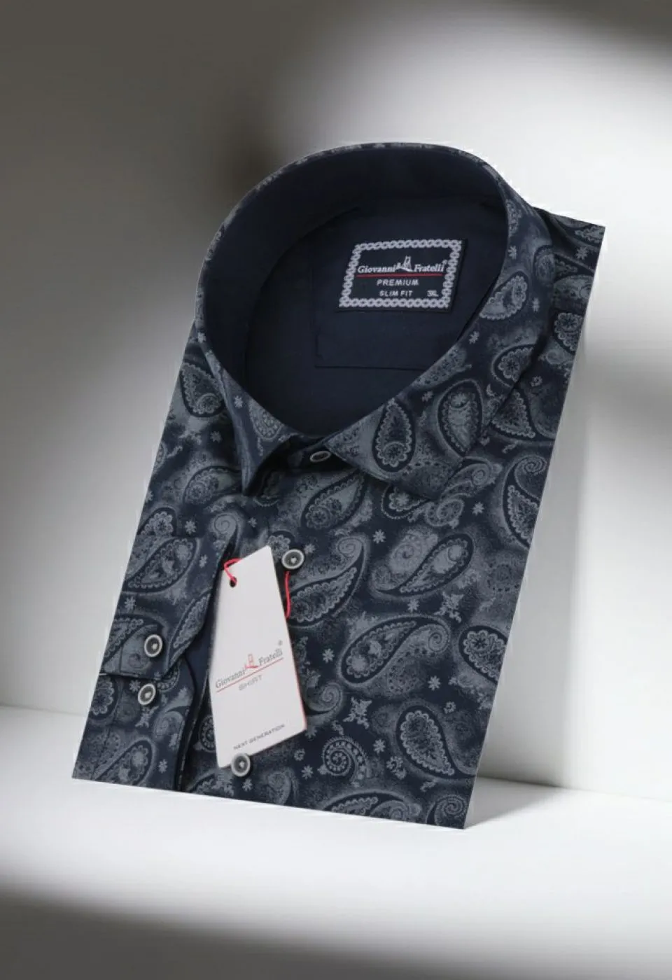 Büyük Beden Slim Fit Uzun Kol Desenli Erkek Gömlek 4GMK315059007