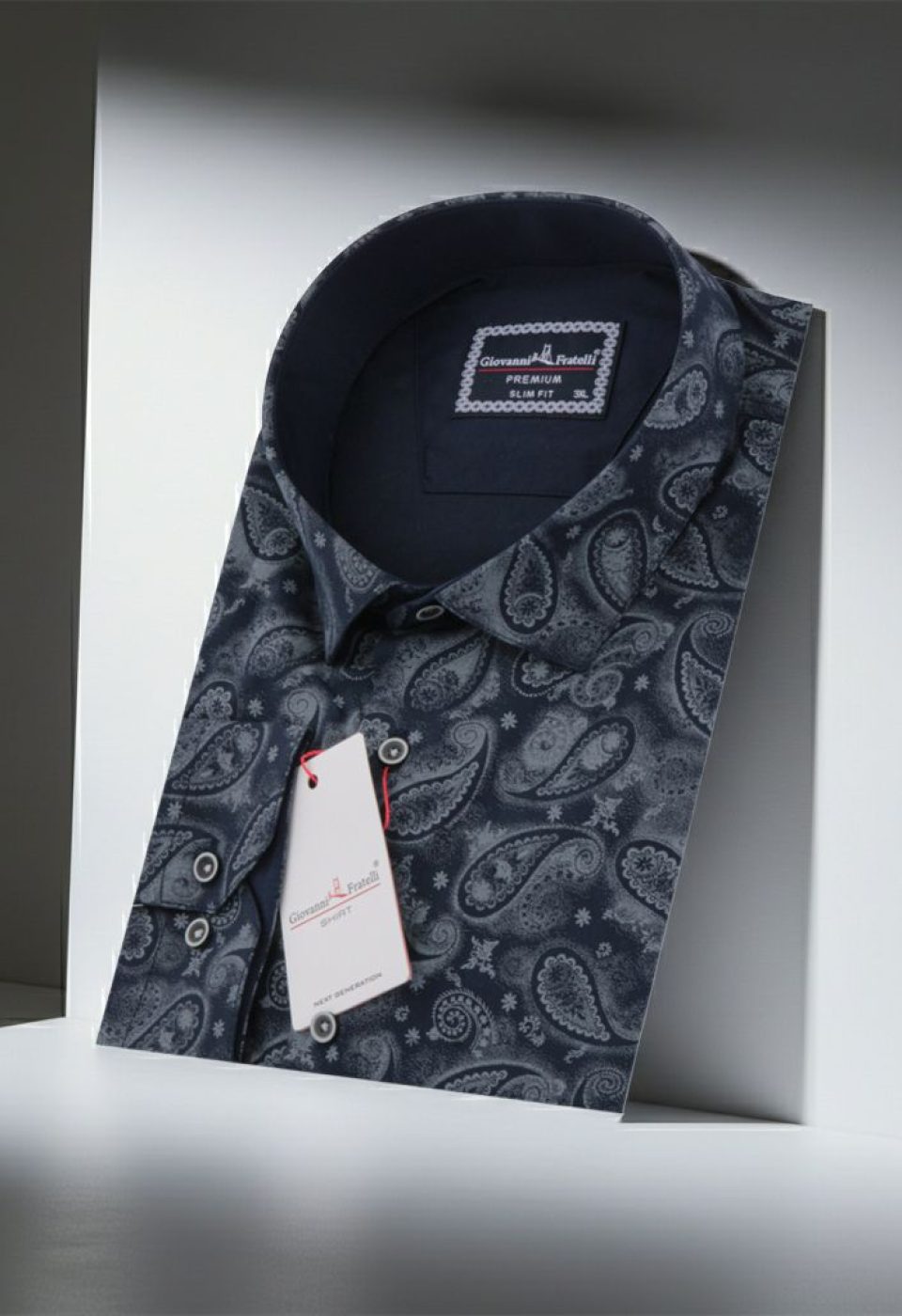 Büyük Beden Slim Fit Uzun Kol Desenli Erkek Gömlek 4GMK315059007