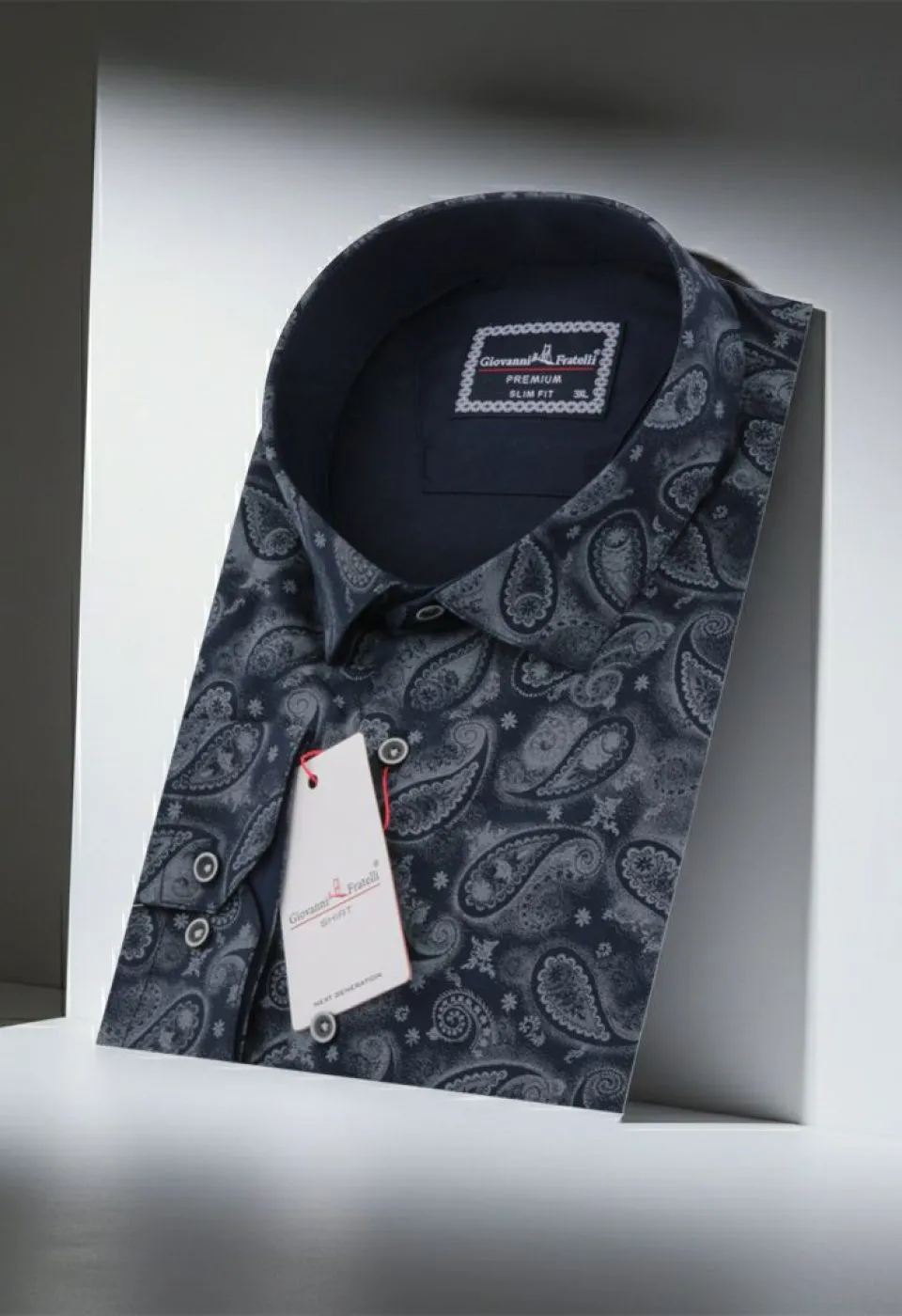 Büyük Beden Slim Fit Uzun Kol Desenli Erkek Gömlek 4GMK315059007
