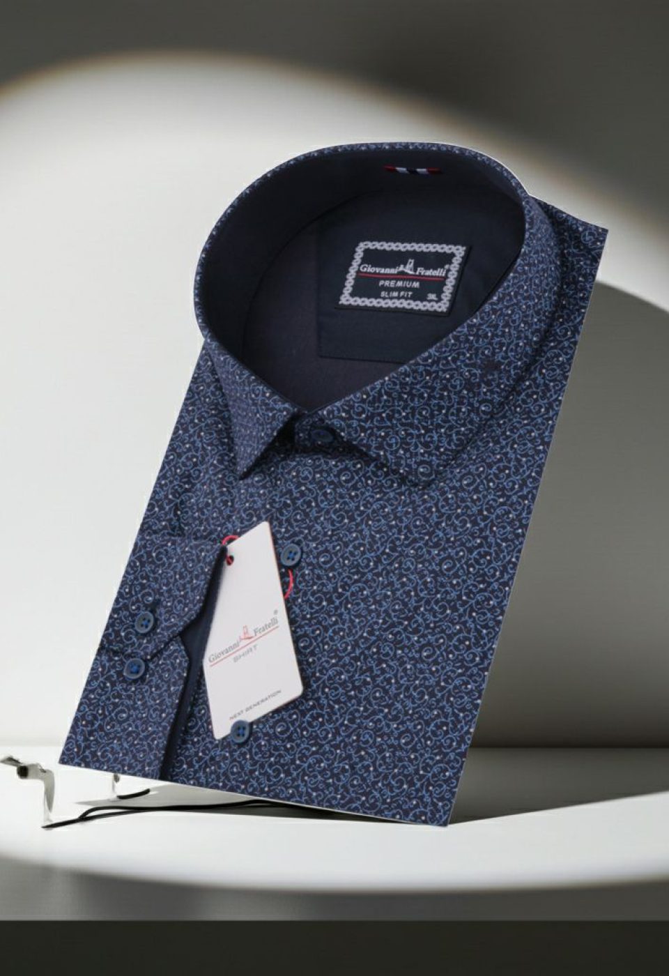 Büyük Beden Slim Fit Uzun Kol Desenli Erkek Gömlek 4GMK315060003 - Giovanni Fratelli