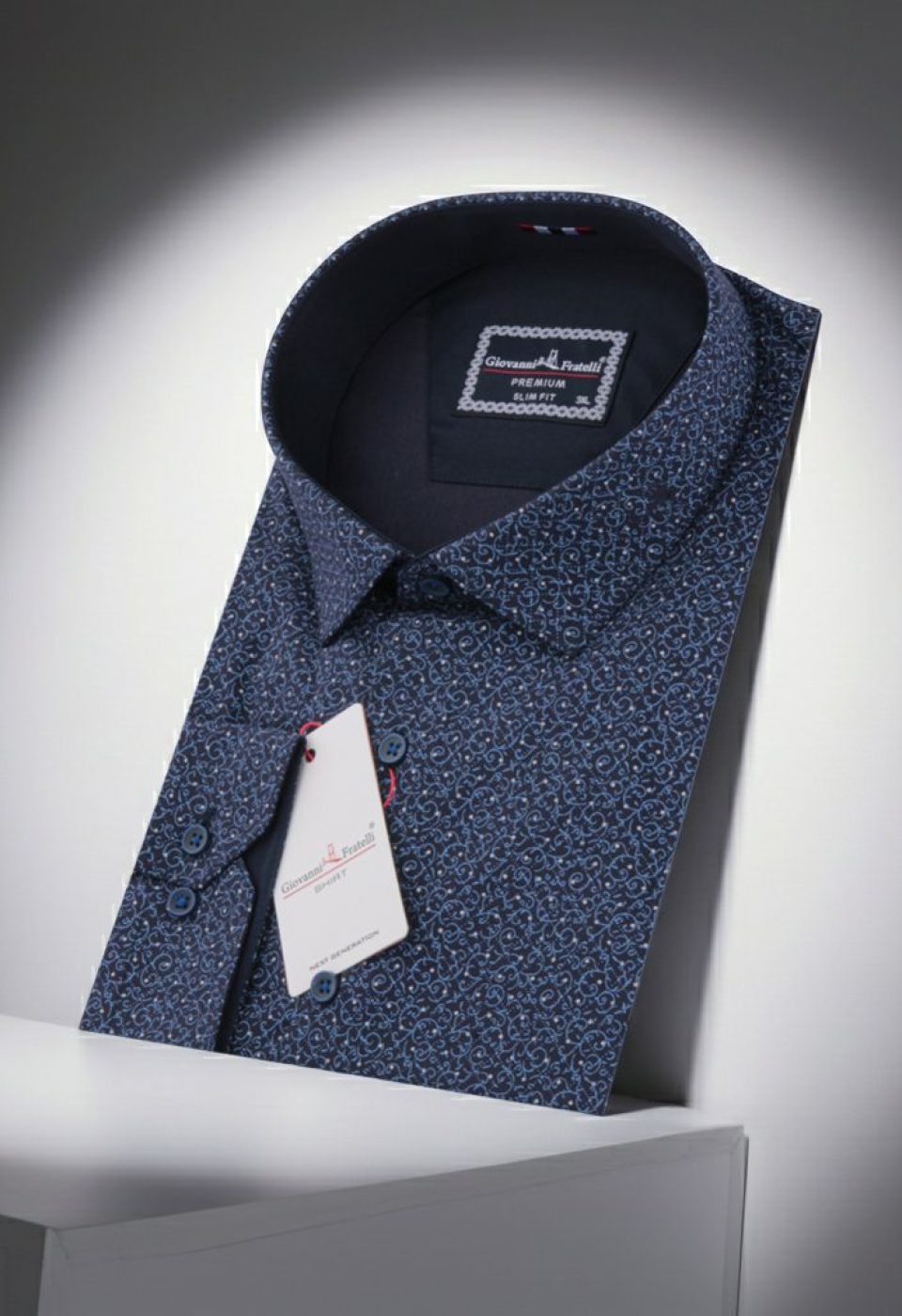 Büyük Beden Slim Fit Uzun Kol Desenli Erkek Gömlek 4GMK315060003