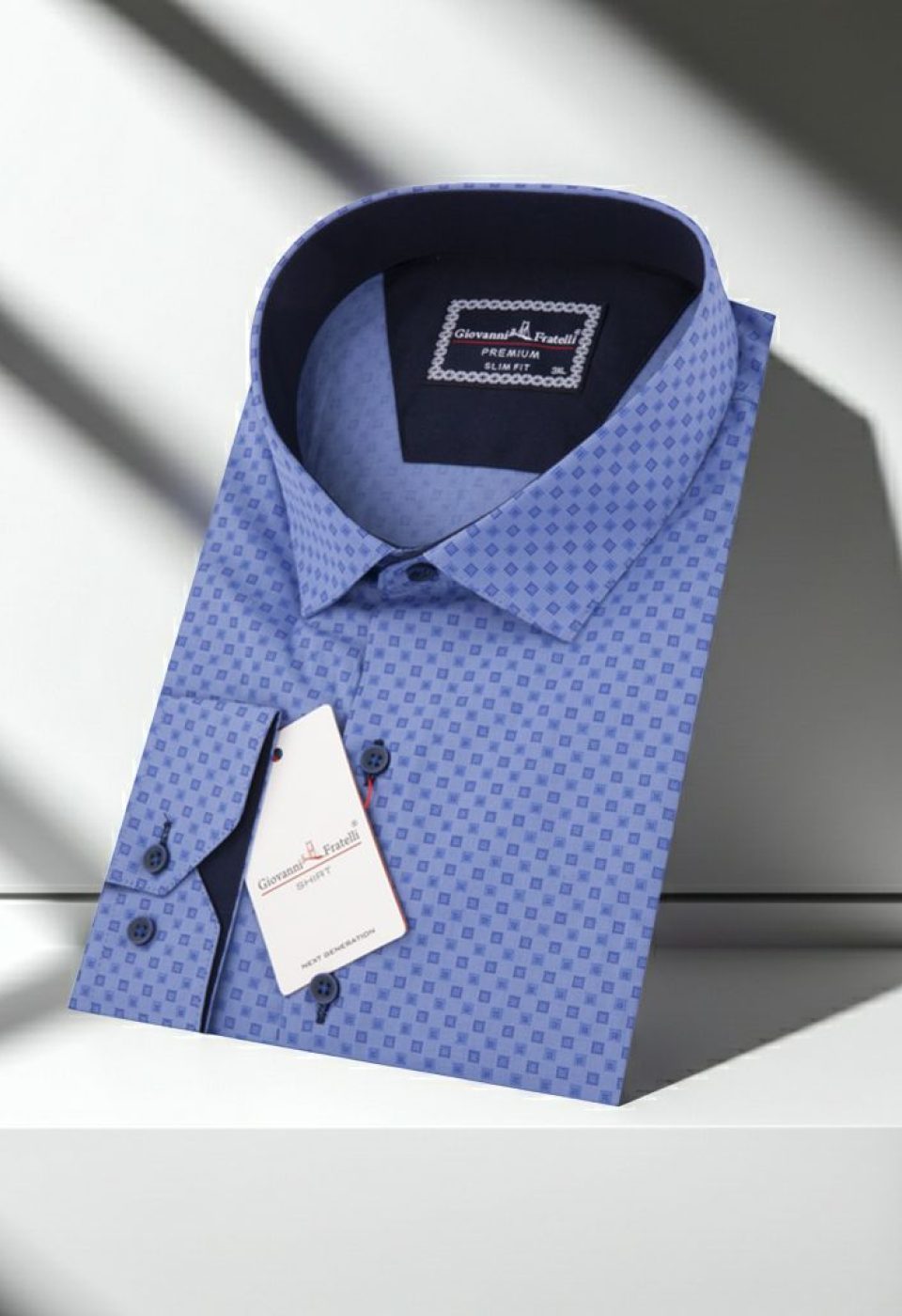 Büyük Beden Slim Fit Uzun Kol Desenli Erkek Gömlek 4GMK315064006
