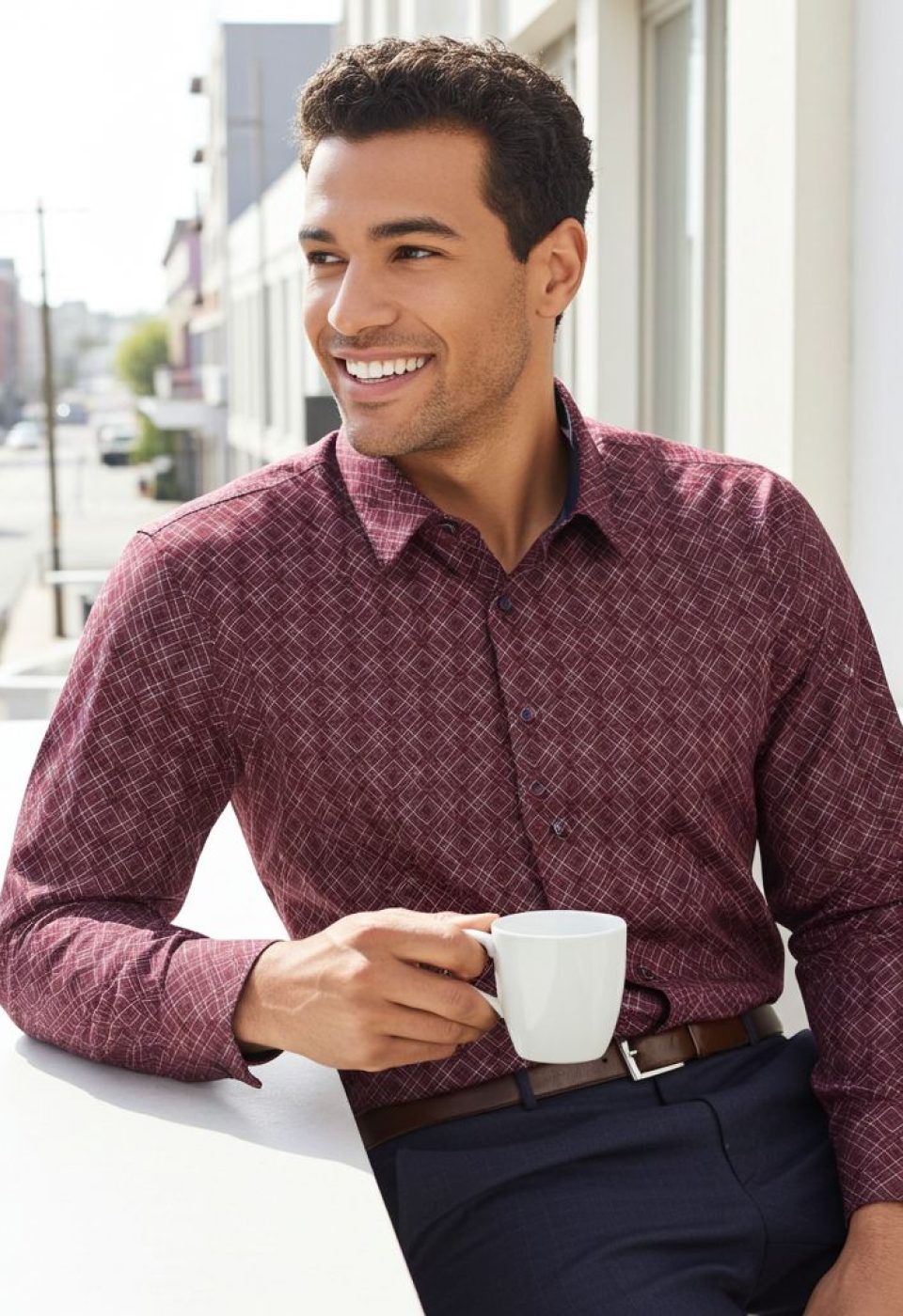 Büyük Beden Slim Fit Uzun Kol Desenli Erkek Gömlek 4GMK315065005