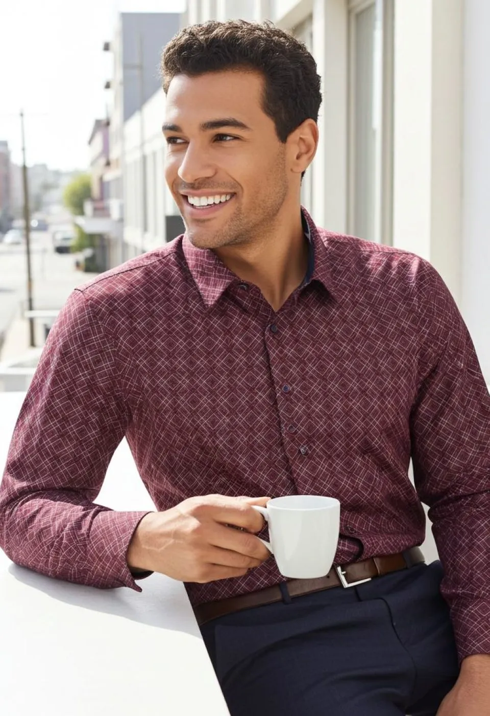 Büyük Beden Slim Fit Uzun Kol Desenli Erkek Gömlek 4GMK315065005