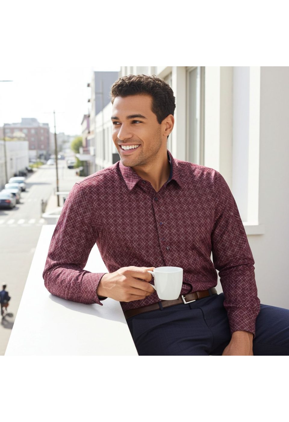 5065 BT CR 005 Büyük Beden Slim Fit Uzun Kol Desenli Erkek Gömlek 4GMK315065005 - Giovanni Fratelli