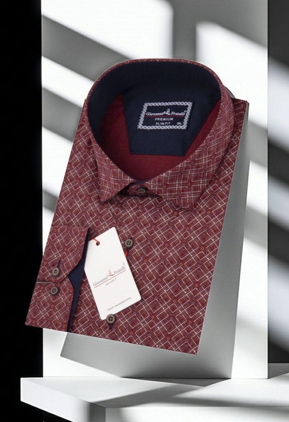 Büyük Beden Slim Fit Uzun Kol Desenli Erkek Gömlek 4GMK315065005