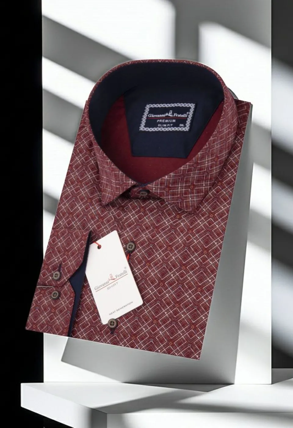 Büyük Beden Slim Fit Uzun Kol Desenli Erkek Gömlek 4GMK315065005