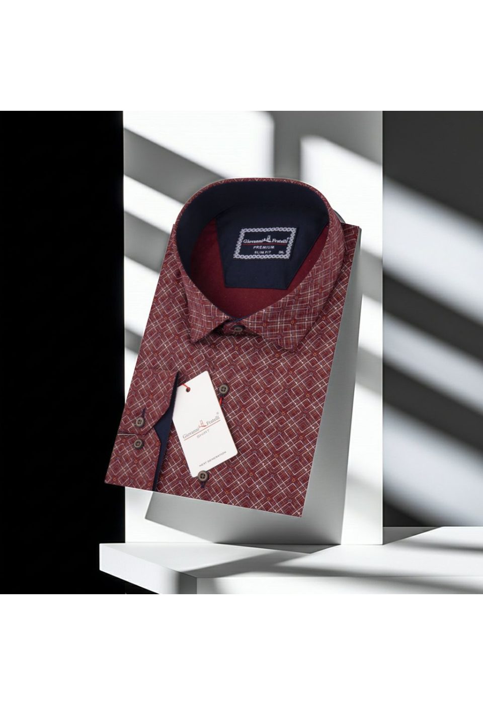 5065 BT CR 005 Büyük Beden Slim Fit Uzun Kol Desenli Erkek Gömlek 4GMK315065005 - Giovanni Fratelli