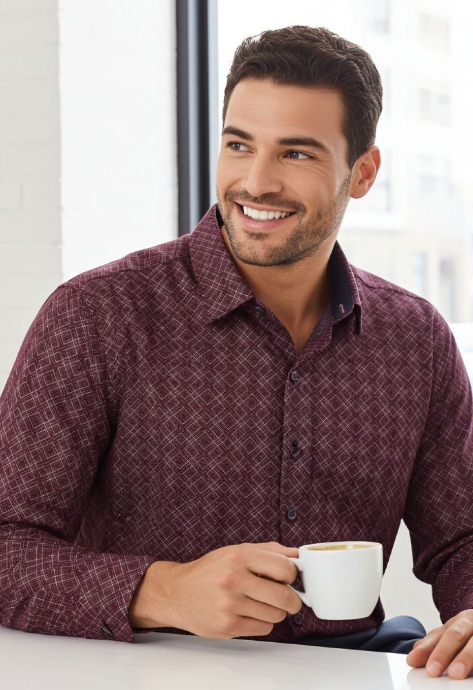 5065 BT CR 005 Büyük Beden Slim Fit Uzun Kol Desenli Erkek Gömlek 4GMK315065005 - Giovanni Fratelli
