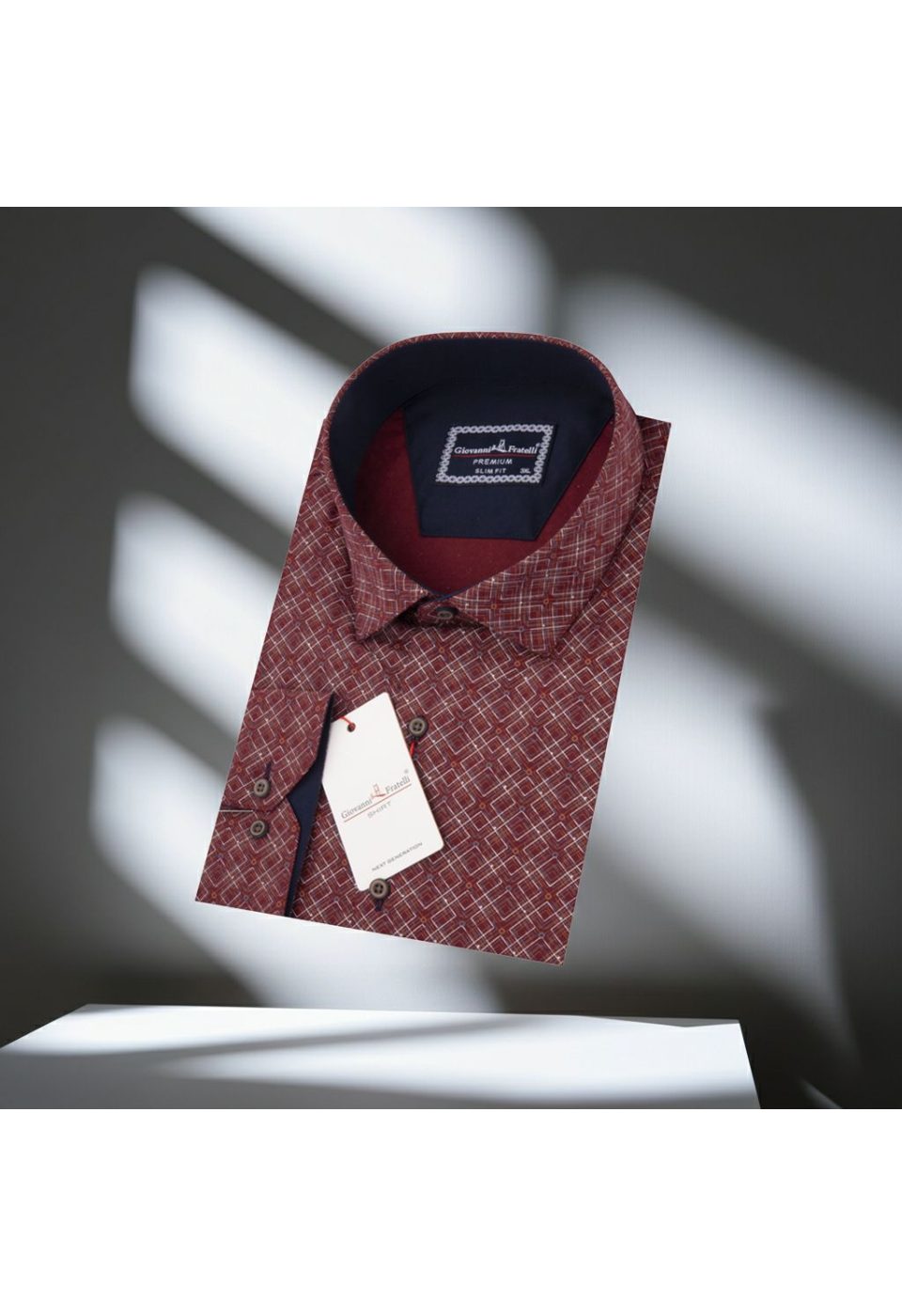 5065 BT CR 005 Büyük Beden Slim Fit Uzun Kol Desenli Erkek Gömlek 4GMK315065005 - Giovanni Fratelli