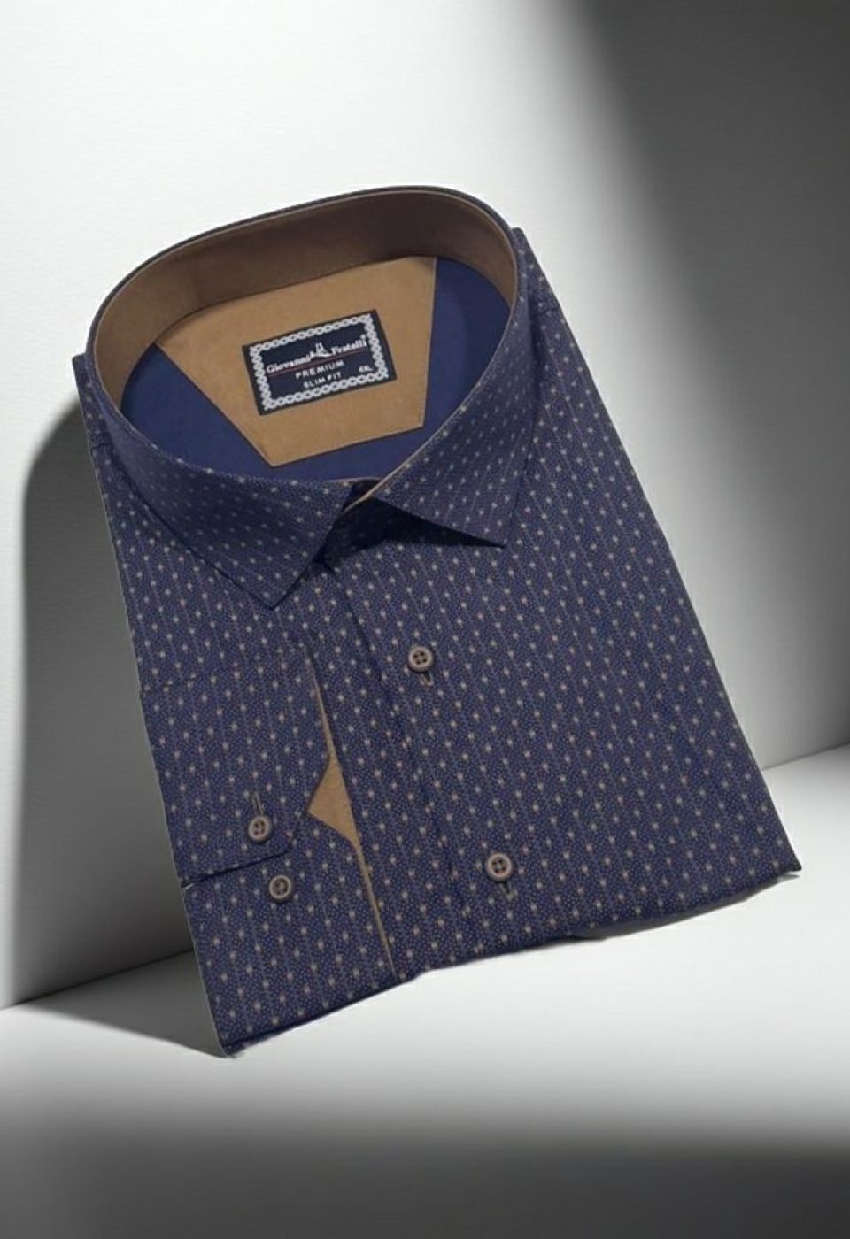 Büyük Beden Slim Fit Uzun Kol Desenli Erkek Gömlek 4GMK315066007