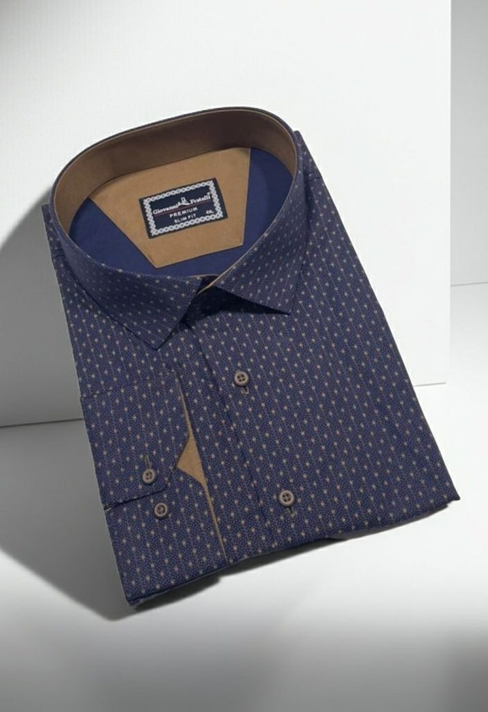 Büyük Beden Slim Fit Uzun Kol Desenli Erkek Gömlek 4GMK315066007