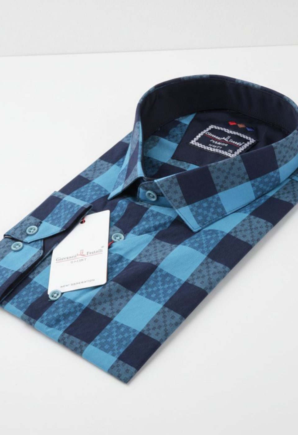 Büyük Beden Slim Fit Uzun Kol Desenli Erkek Gömlek 4GMK315067003