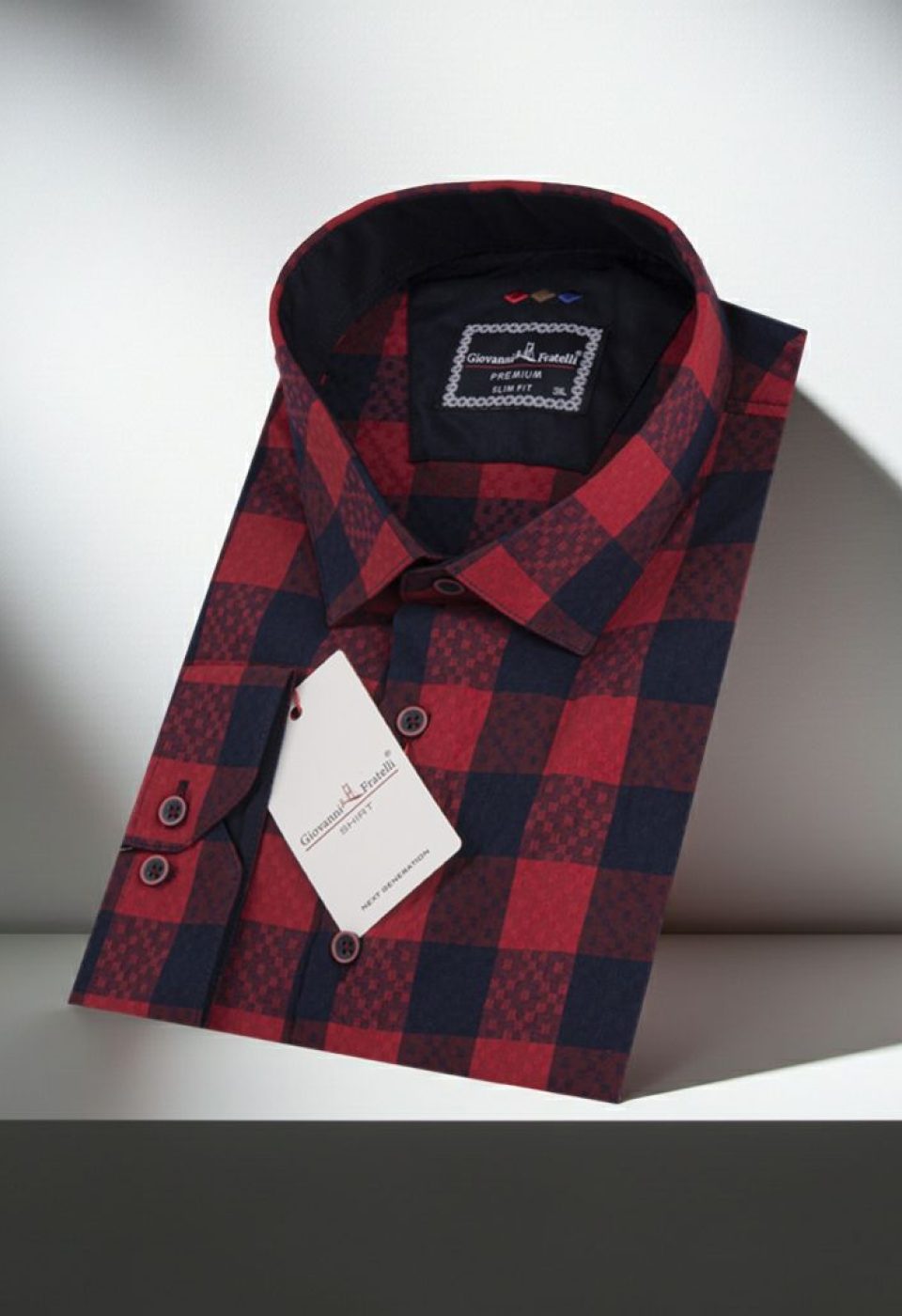 Büyük Beden Slim Fit Uzun Kol Desenli Erkek Gömlek 4GMK315067015